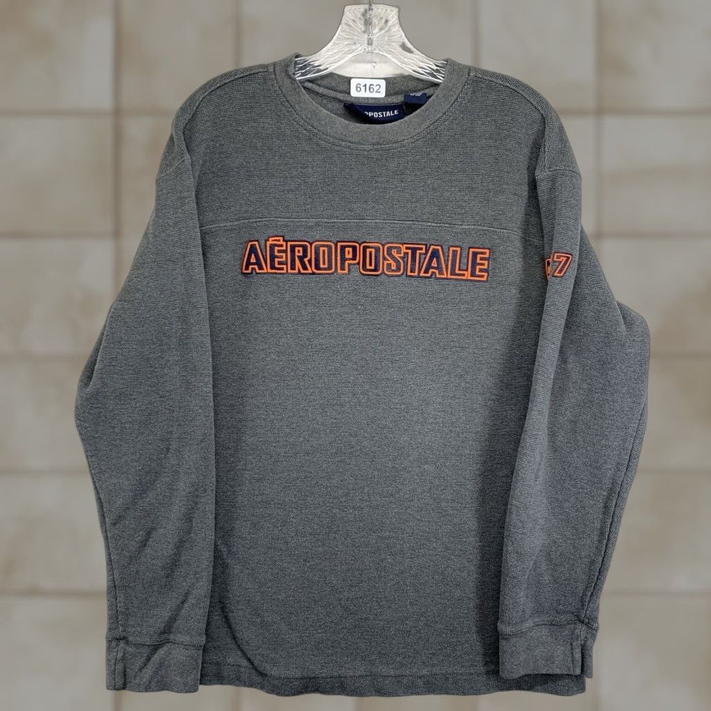 Aeropostale VINTAGE Aeropostale Thermal Shirt Men M Long Sleeve Crew Neck Gray Embroidered Logo Y2K Astro Boy Tommy Blue Classic Sports 2000s Size US M / EU 48-50 / 2 - 1 Thumbnail