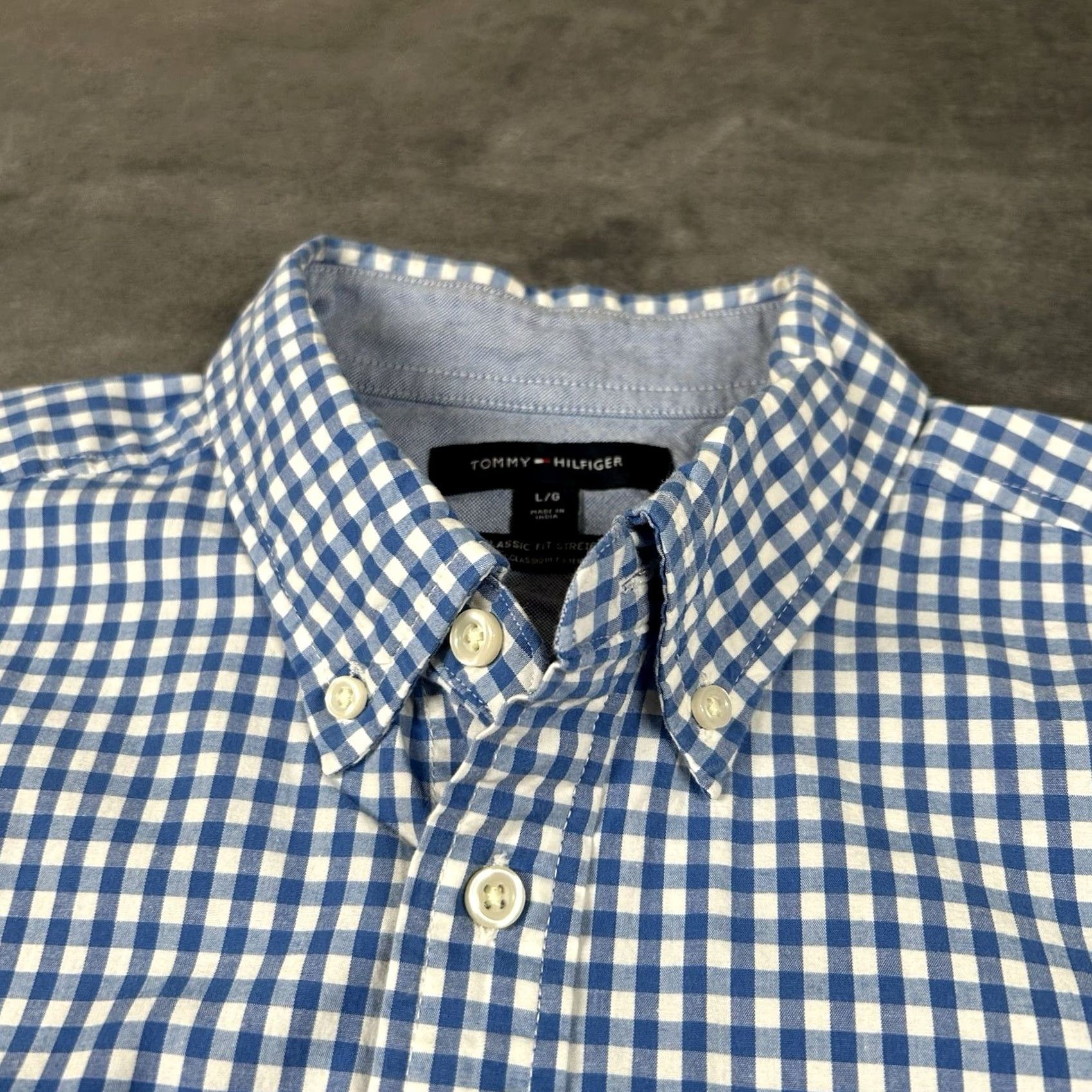 Tommy Hilfiger Tommy Hilfiger Shirt Mens Large Blue White Check Stretch Button Up Long Sleeve Size US L / EU 52-54 / 3 - 3 Thumbnail