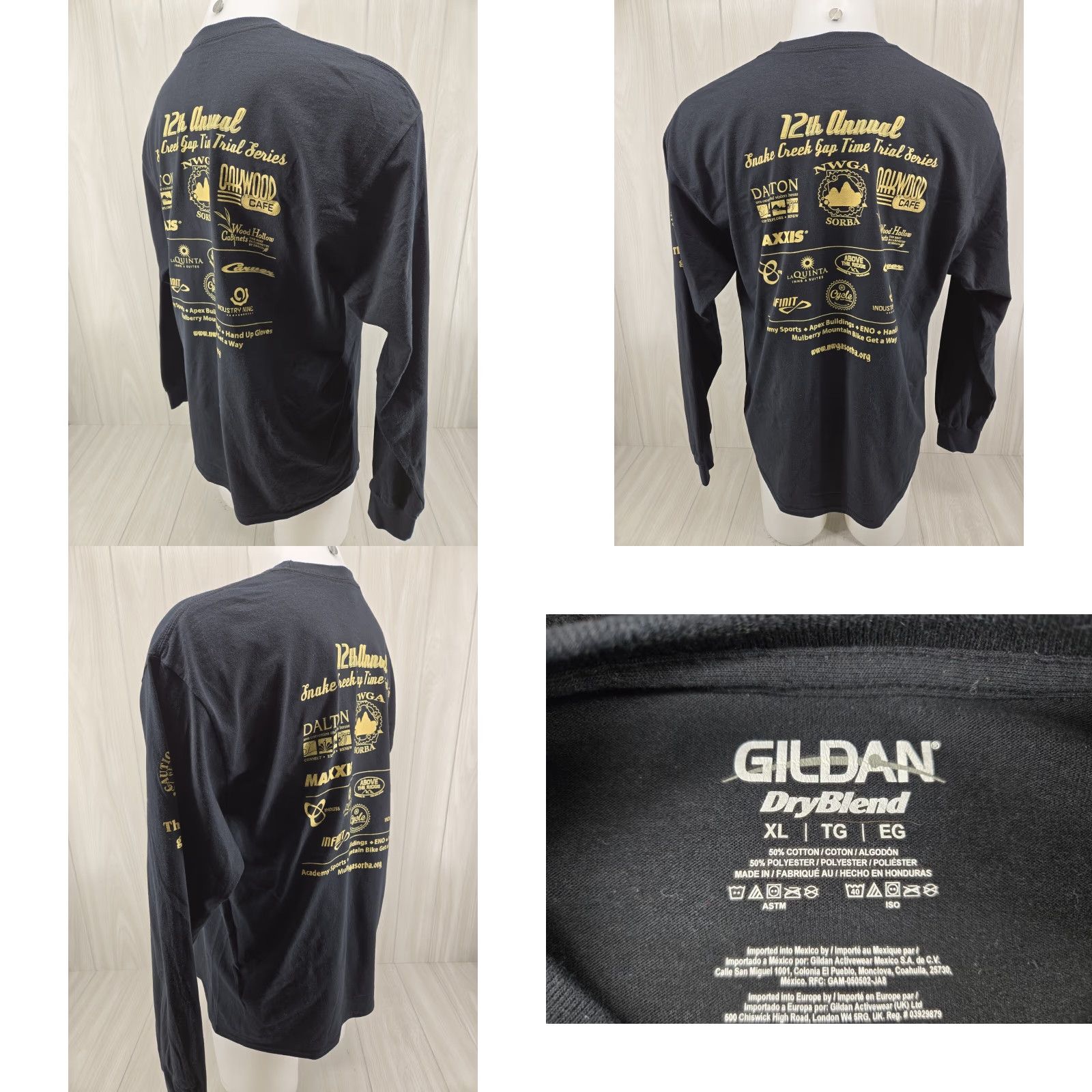 Gildan 12th Annual Snake Creek Gap 6 Mountain Time Trial Series Shirt XL Black Mens T-Shirt Long Sleeve Gildan Regular Size XL Size US XL / EU 56 / 4 - 8 Thumbnail