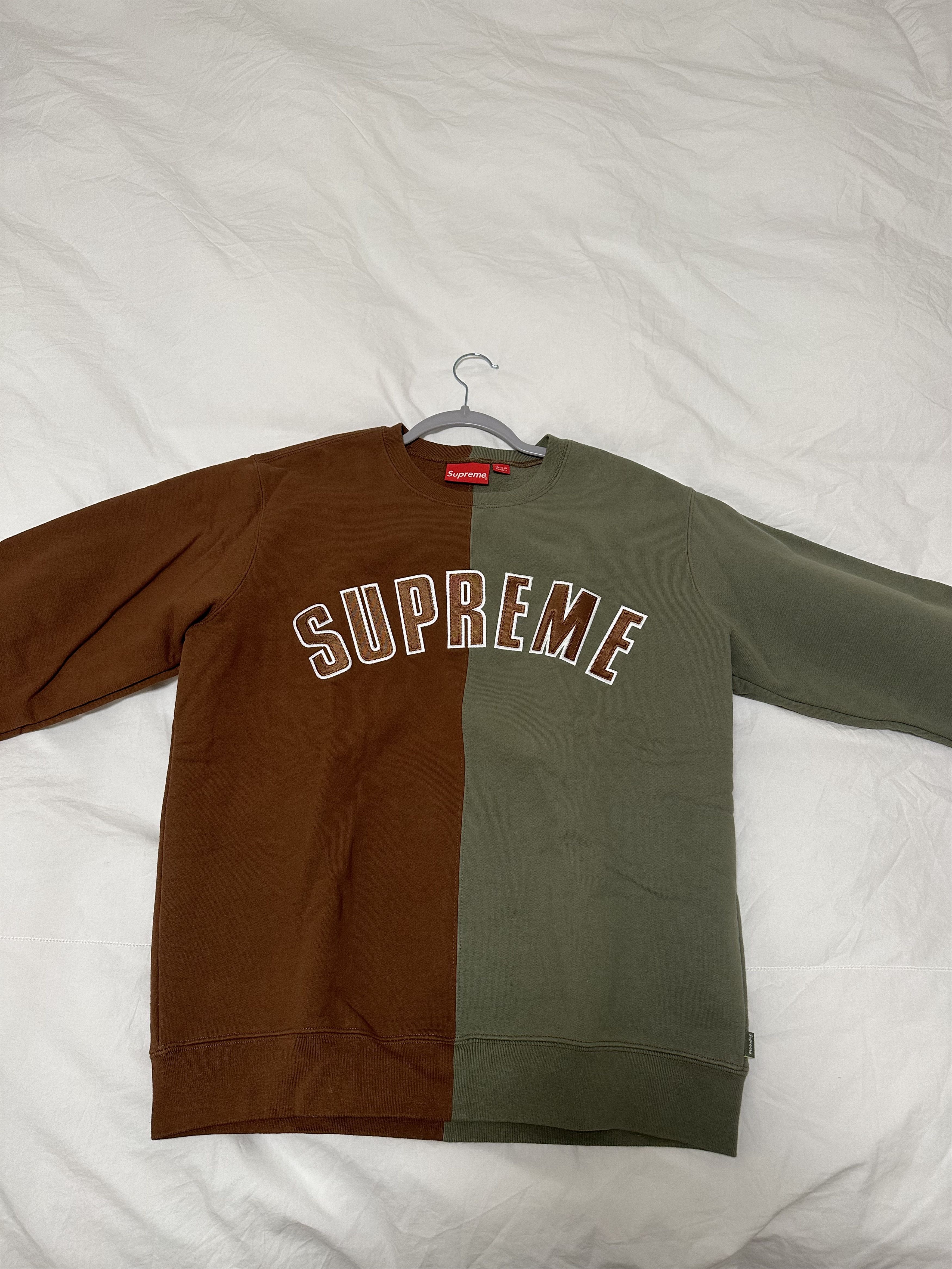 Supreme FW 18 Supreme Split Crewneck Sweatshirt | Grailed