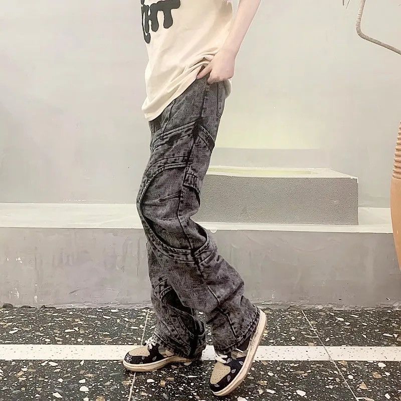 Japanese Brand × Vintage Cyber Y2K Fashion Baggy Pleated Stacked Jeans Size US 32 / EU 48 - 5 Thumbnail