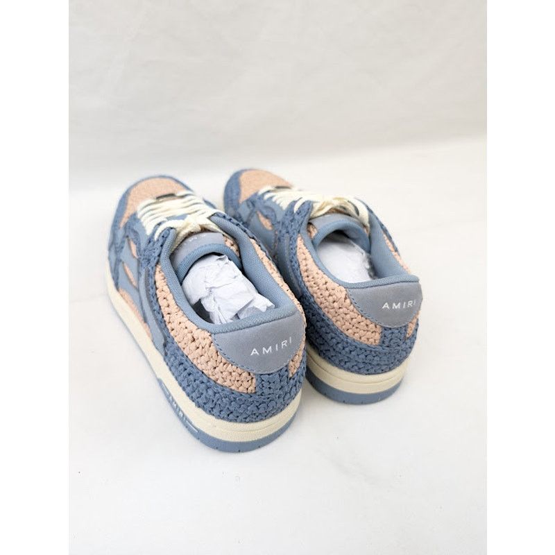 Amiri o1rshd1 Raffia Skelton Low-Top Sneakers in Blue Size US 8 / EU 41 - 19 Thumbnail