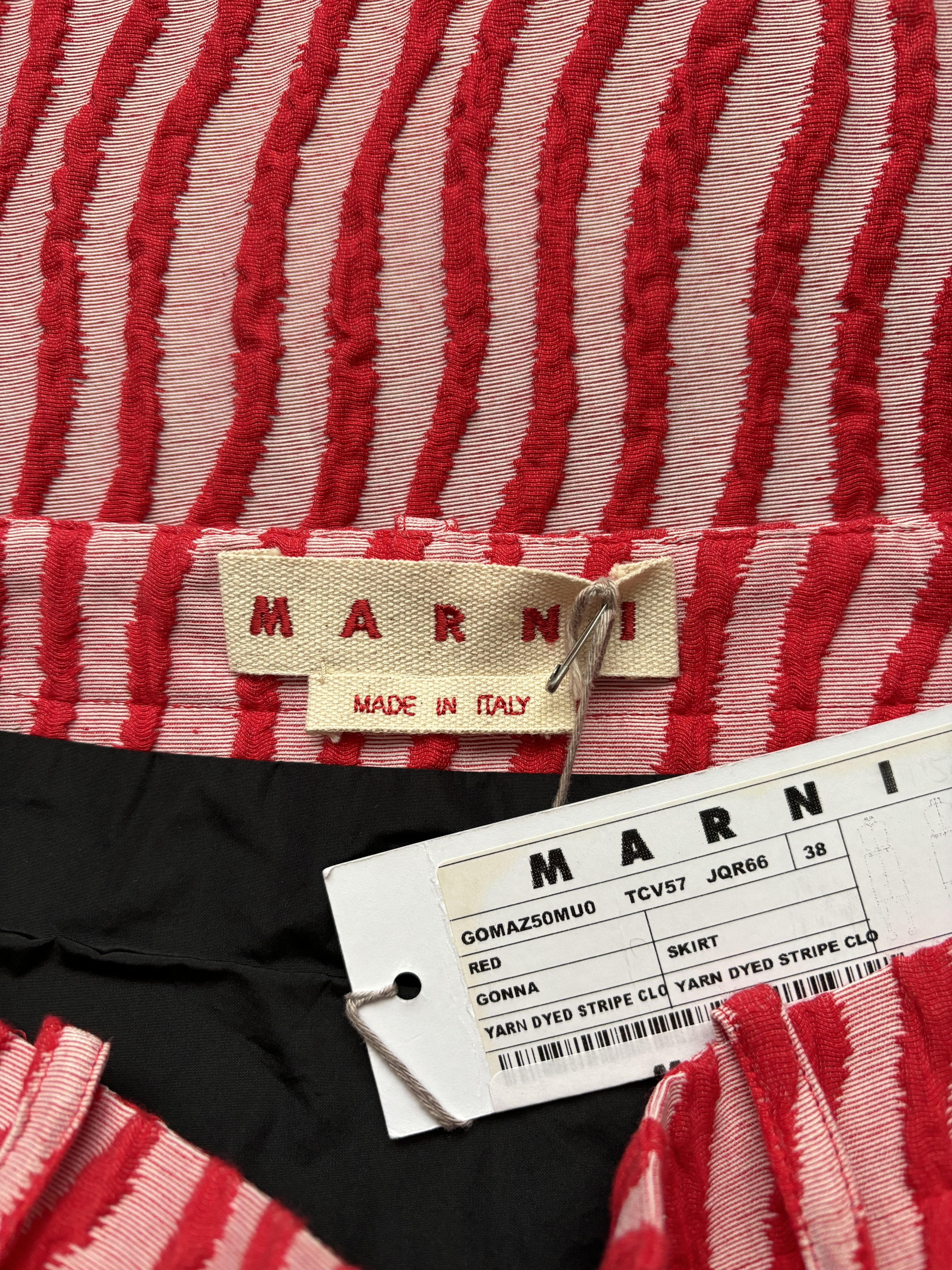 Marni ⚡️QUICK SALE⚡️Marni Red 3D Wavy Striped Front Slitted Skirt Size 28" / US 6 / IT 42 - 5 Thumbnail