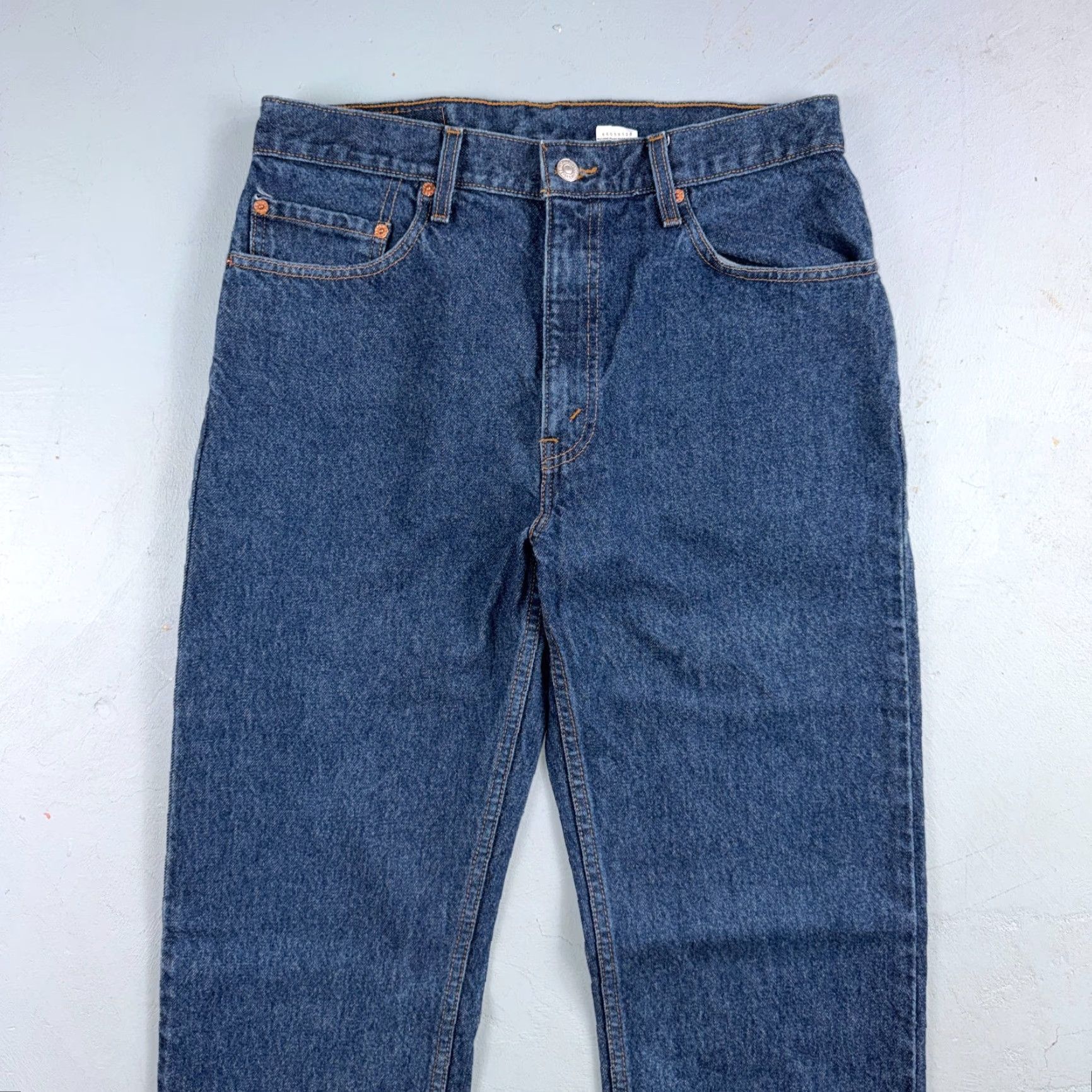 Levi's Levi's 505 Vintage 90s Red Tab Straight Blue Jeans Med 34x34 Act 32x33 Zip Denim Logo Solid Light Cotton Belted? Size US 34 / EU 50 - 2 Thumbnail