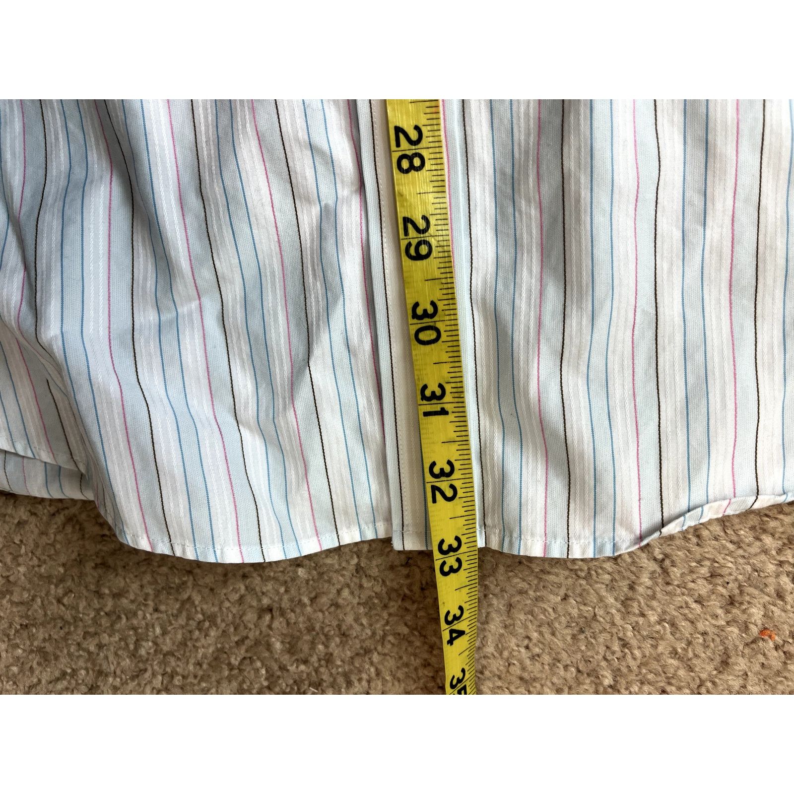 Ted Baker White Striped Men's Ted Baker Dress Shirt 16.5 Size US M / EU 48-50 / 2 - 5 Thumbnail