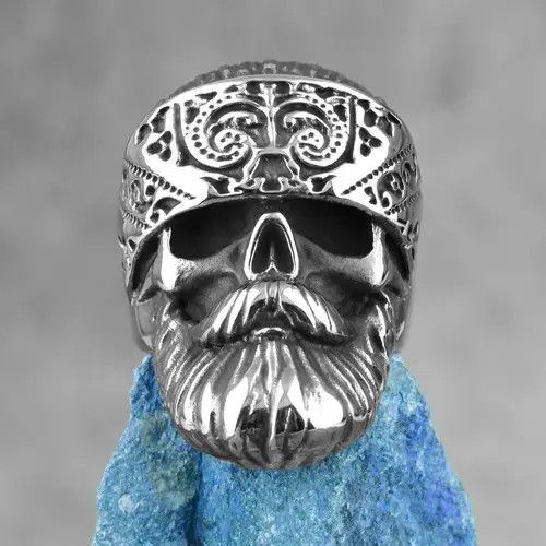 Jewelry Big Beard Hippie Skull Ring Size ONE SIZE - 4 Thumbnail