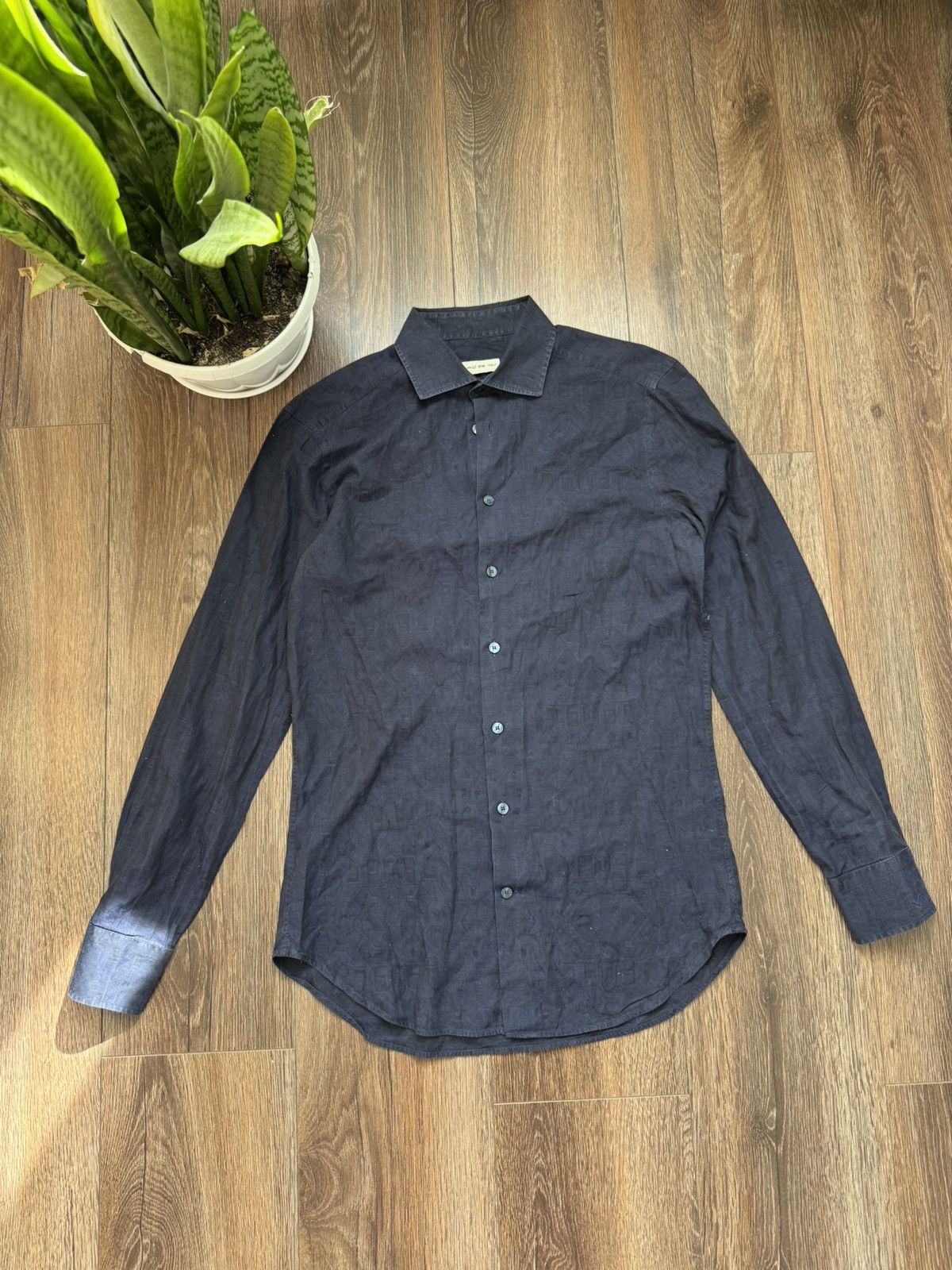 Etro Etro men's 39 classic navy blue long sleeve button up shirt Size US M / EU 48-50 / 2 - 1 Thumbnail