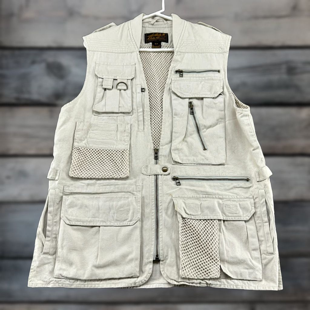 Eddie Bauer VINTAGE Eddie Bauer Vest Mens S Beige Canvas Utility Hunting 90s Outdoors Pockets Full Zip Size US S / EU 44-46 / 1 - 1 Thumbnail