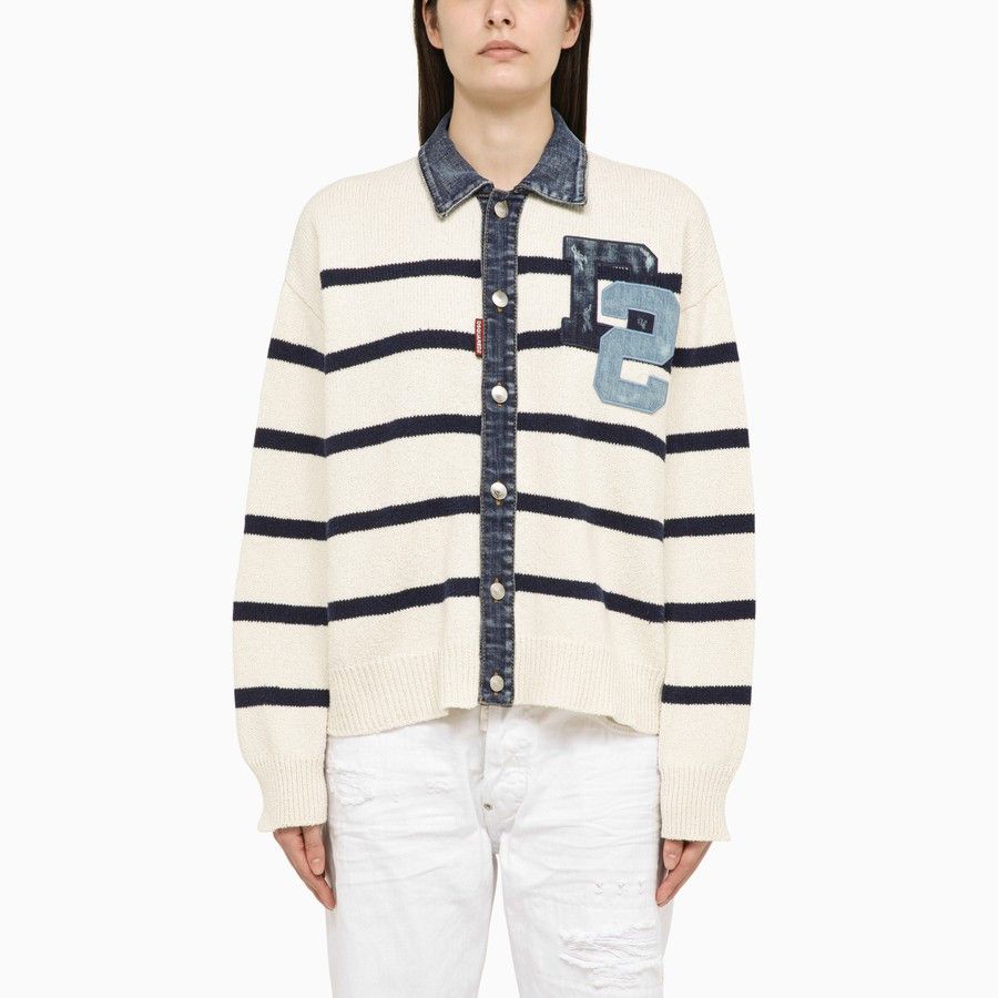 Dsquared2 o1d2blof0824 Striped Cardigan in Multicolor Size M / US 6-8 / IT 42-44 - 1 Thumbnail