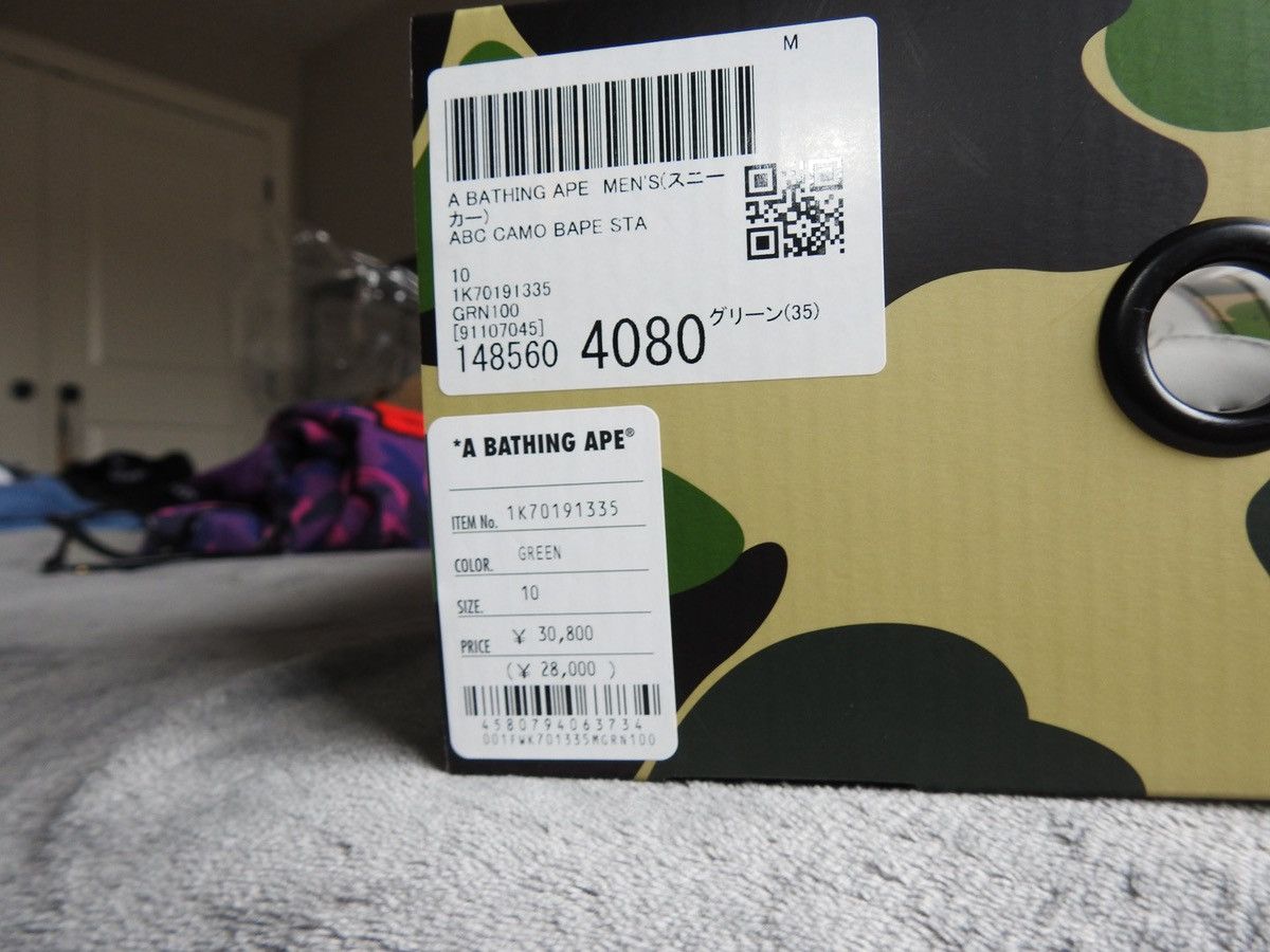 Bape BAPE STA Low White / Green ABC Camo (2024) Size US 10 / EU 43 - 17 Thumbnail