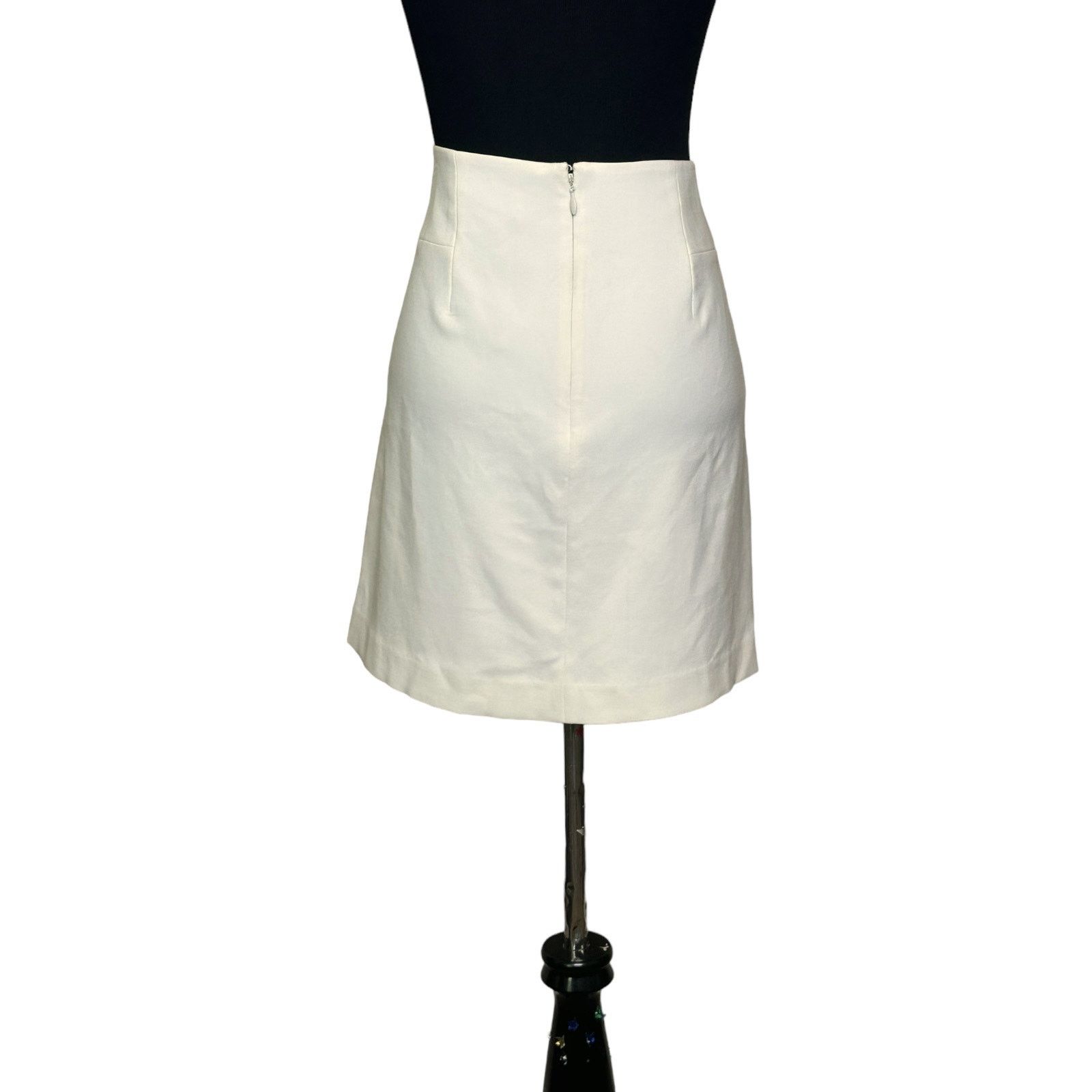 Halston Heritage Halston Heritage Ivory Large Pocket Detail Mini Skirt 12 Size 34" / US 12 / IT 48 - 9 Thumbnail
