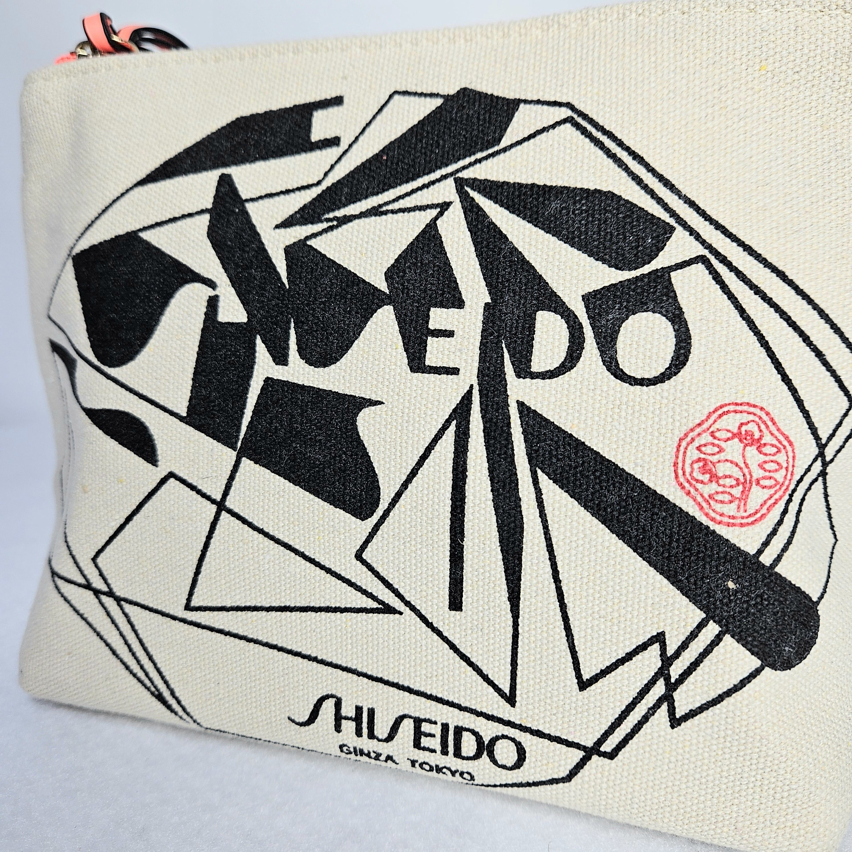 Other Shiseido 8x7x3.5" Cosmetics Bag Cotton Canvas Zipper Lined Size ONE SIZE - 6 Thumbnail
