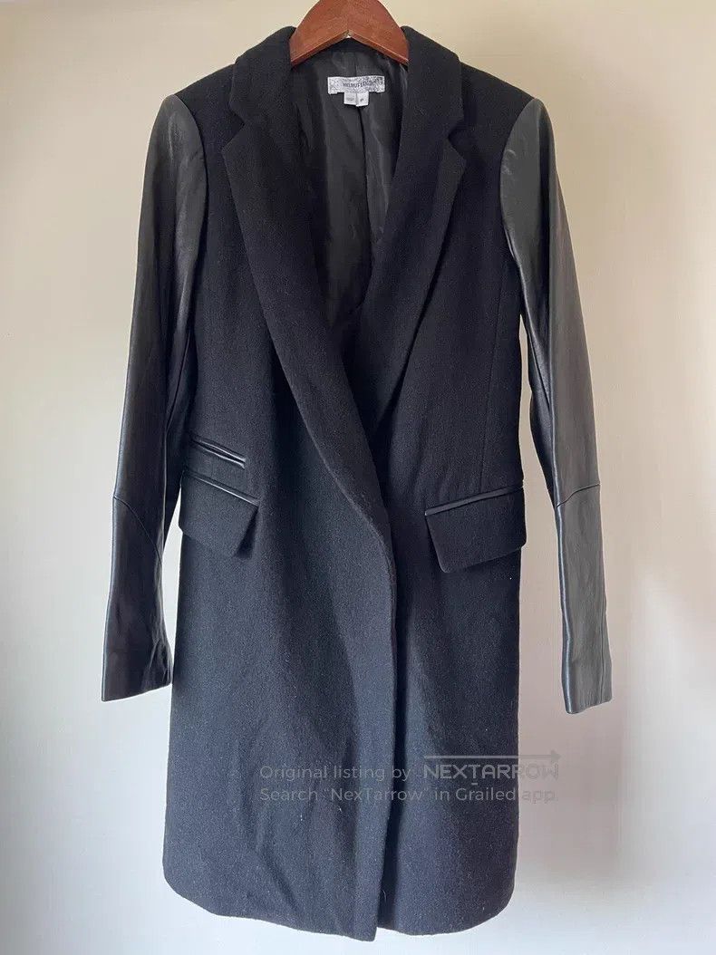 Helmut Lang Helmut Lang size P Wool Leather Sleeve Coat Jacket Size XS / US 0-2 / IT 36-38 - 1 Thumbnail