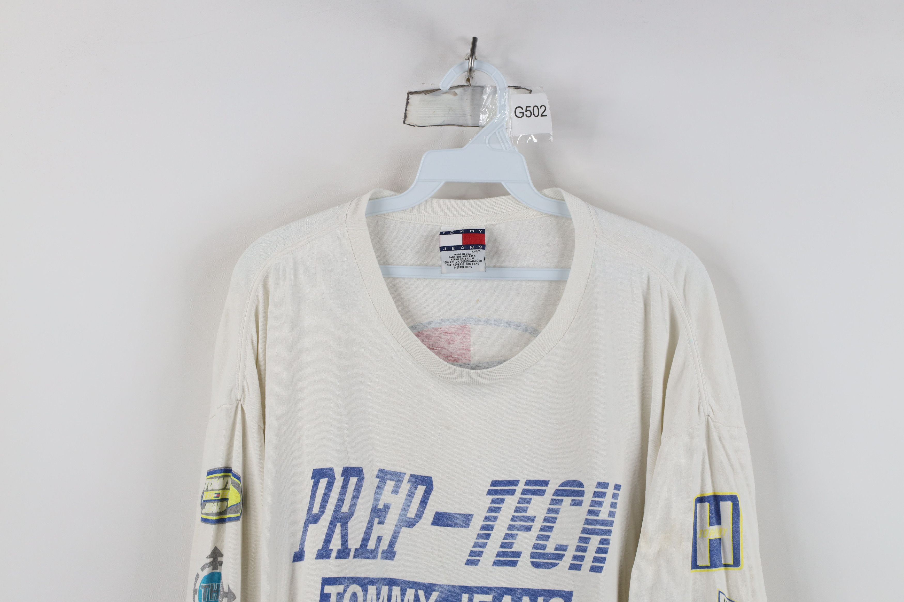 Vintage 90s Tommy Hilfiger Long Sleeve T-Shirt White USA