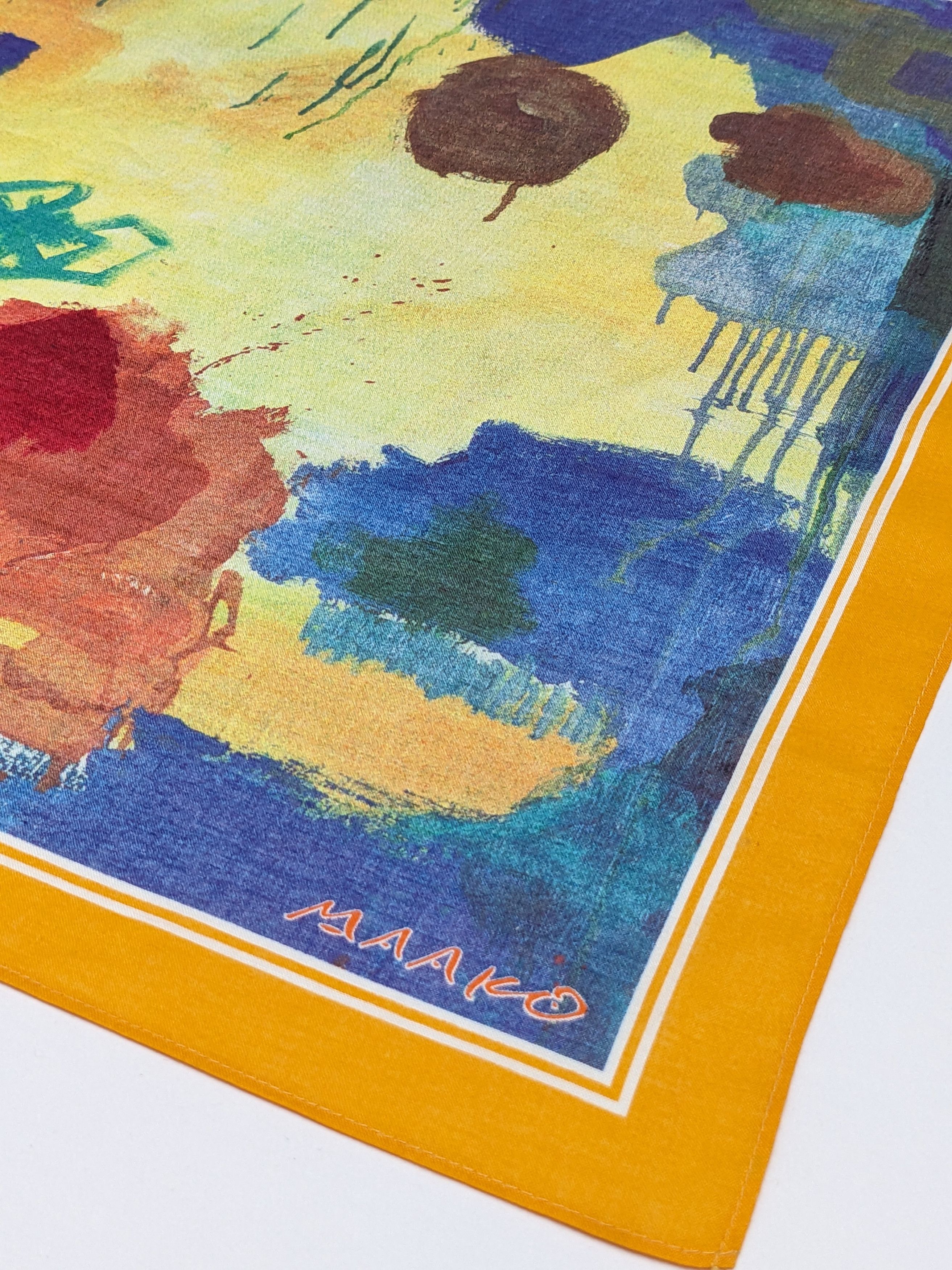 Japanese Brand VINTAGE MAAKO DESIGNER ABSTRACT ART HANDKERCHIEF Size ONE SIZE - 2 Thumbnail