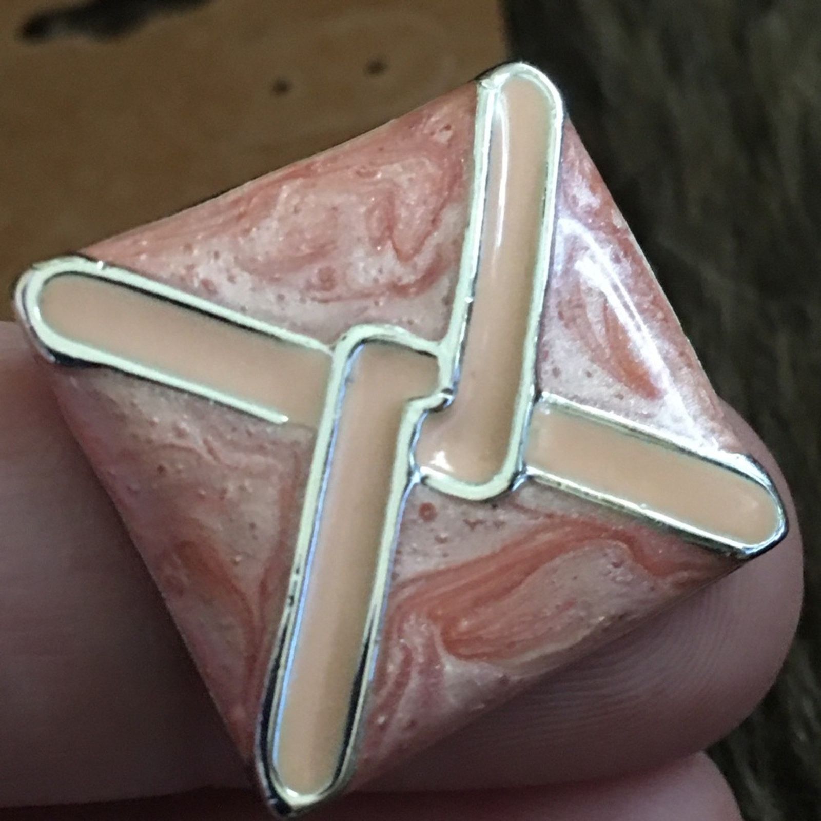 Jewelry Peach enamel swirl silver tone setting earrings Size ONE SIZE - 4 Thumbnail