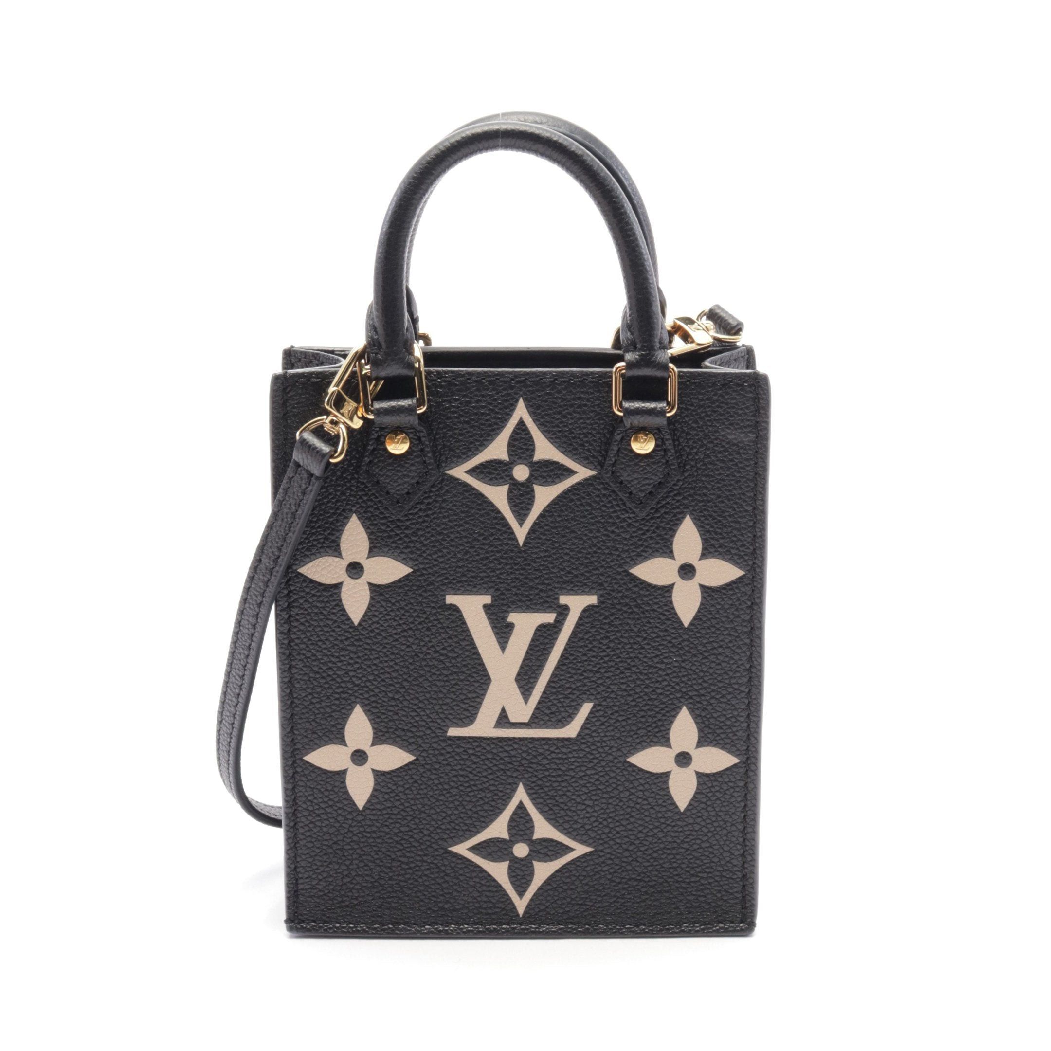 Louis Vuitton Louis Vuitton Petite Sac Plat Bicolor Monogram Empreinte Handbag Leather Black Beige Size ONE SIZE - 1 Thumbnail