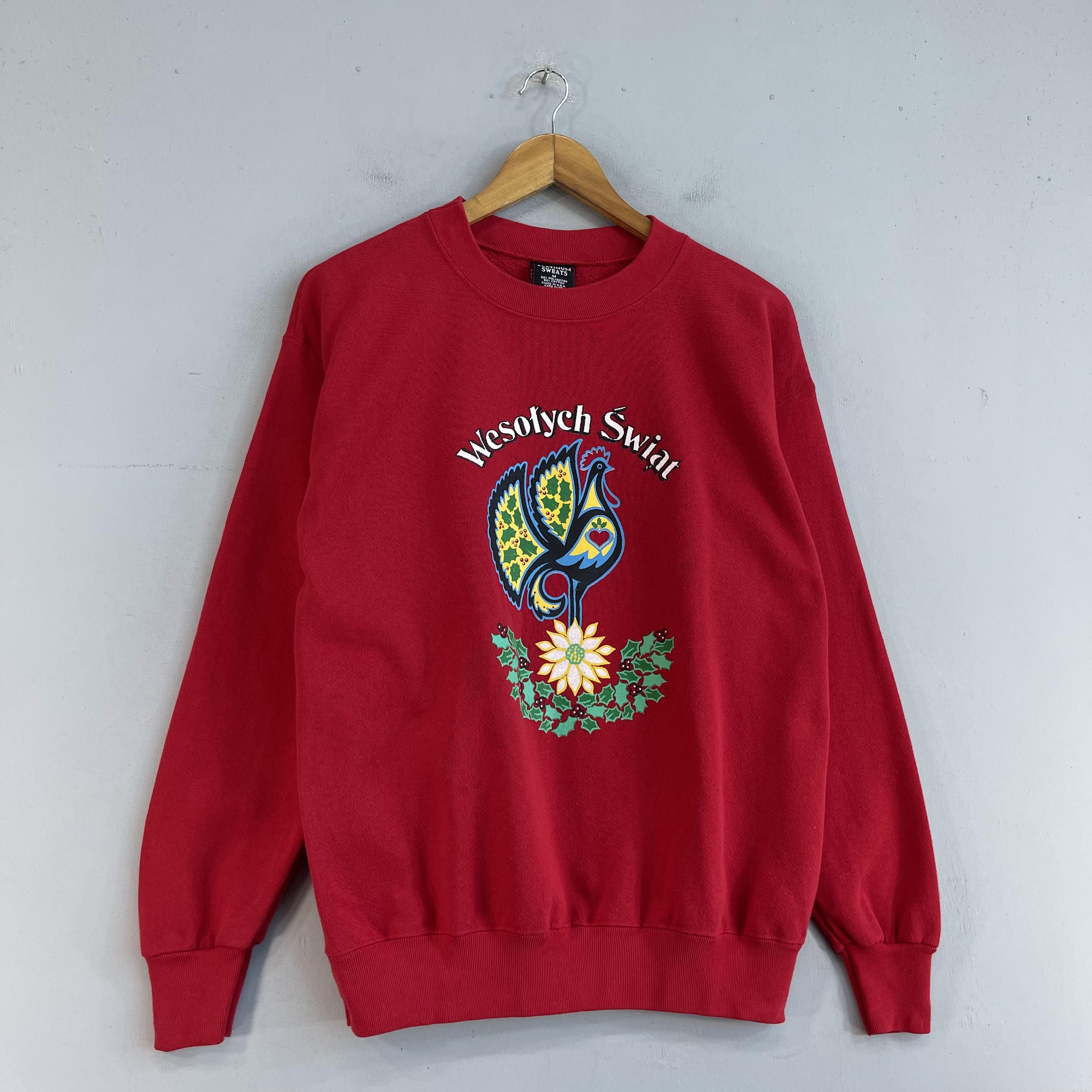 Vintage Vintage 90s Wesolych Swiat Christmas Printed Sweatshirt Size US M / EU 48-50 / 2 - 3 Thumbnail