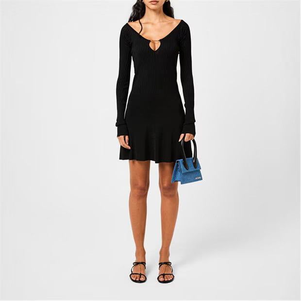 Jacquemus o1g2r1mq1024 Mini Dress in Black Size M / US 6-8 / IT 42-44 - 6 Thumbnail