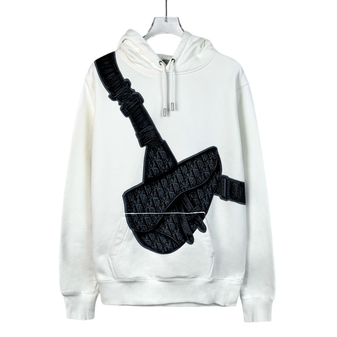 Dior Dior White Hoodie With Black Graphic Bag Design Size US XS / EU 42 / 0 - 1 Thumbnail