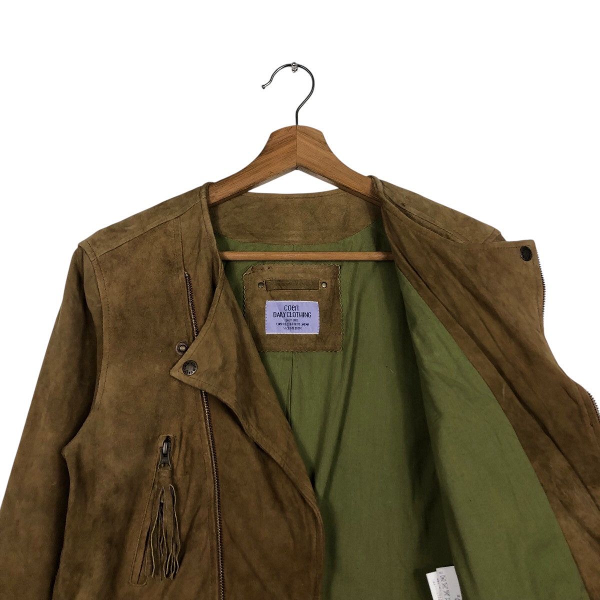 Japanese Brand 📌Vtg Leather Jacket Biker Coen Double Collar Issey Miyake Size US M / EU 48-50 / 2 - 13 Thumbnail