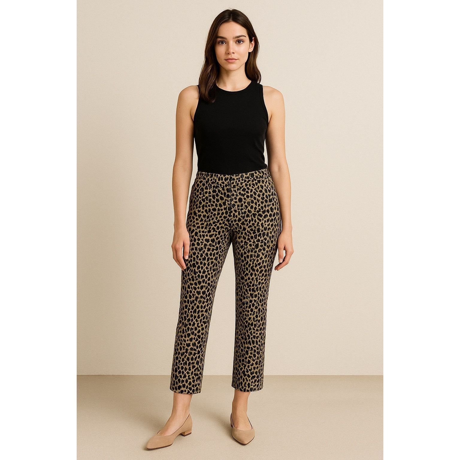 Other Chic Animal Print Straight Leg Pants Leopard A New Day 8 Size 30" / US 8 / IT 44 - 1 Thumbnail