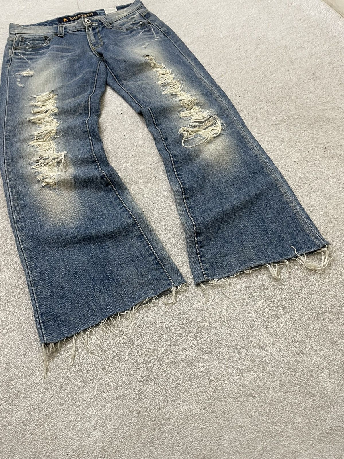 2000s Diesel Flare Denim Ripped Bootcut Jeans Stonewash Y2K