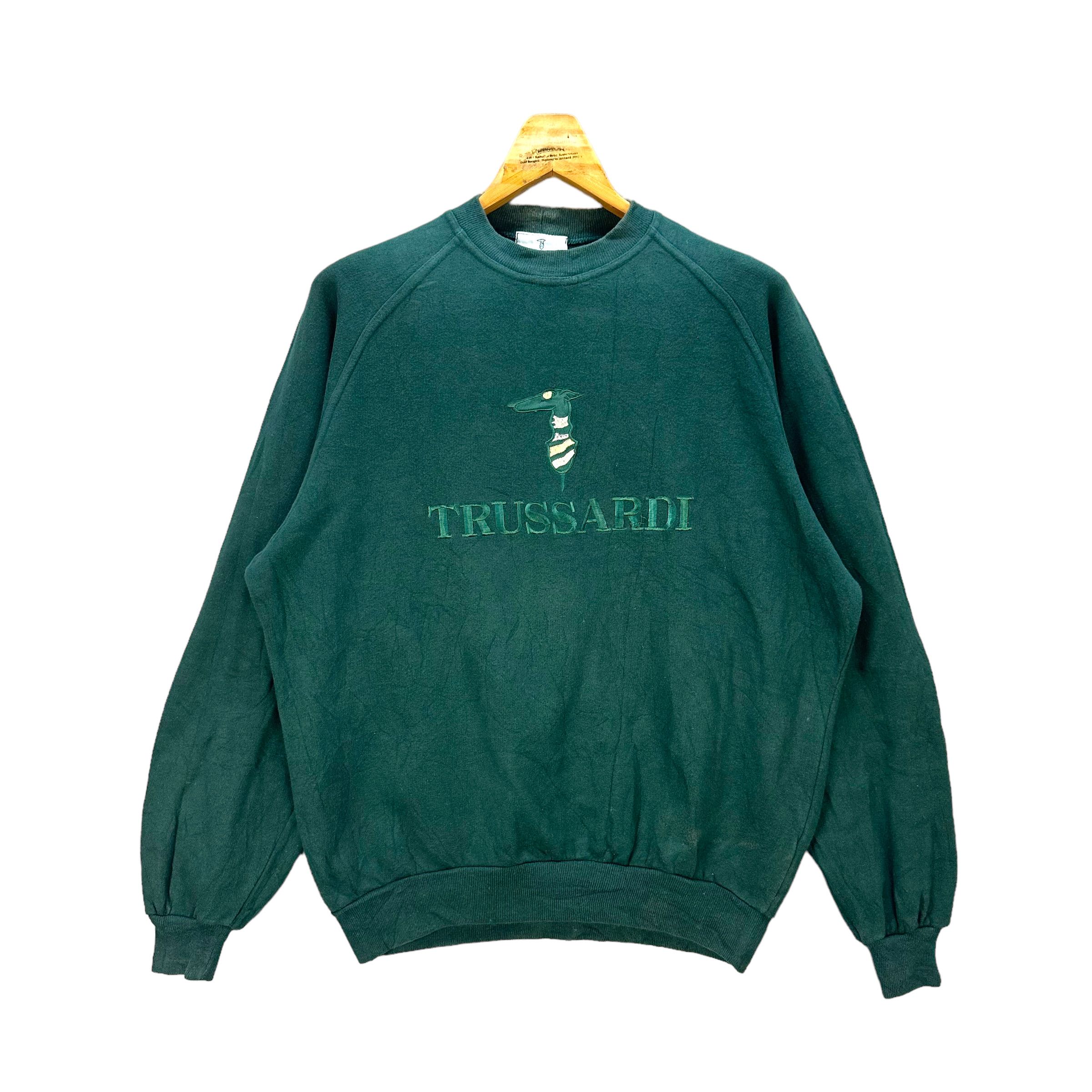 Trussardi TRUSSARDI EMBROIDERY BIG LOGO SWEATSHIRTS #7940-191 Size US XL / EU 56 / 4 - 1 Thumbnail