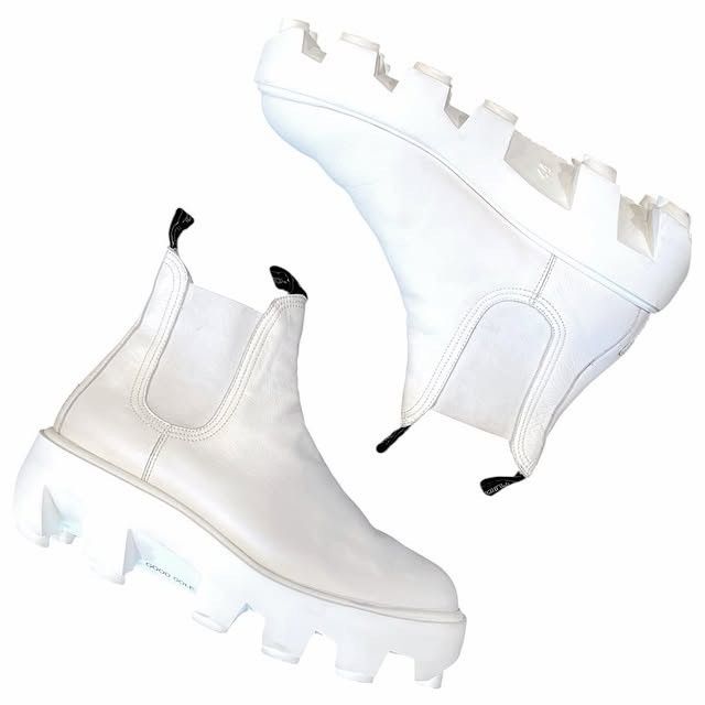 Sterling Ruby S.R. STUDIO. LA. CA. *SAMPLE* White Leather Therapist Boot Size US 11 / EU 44 - 5 Thumbnail