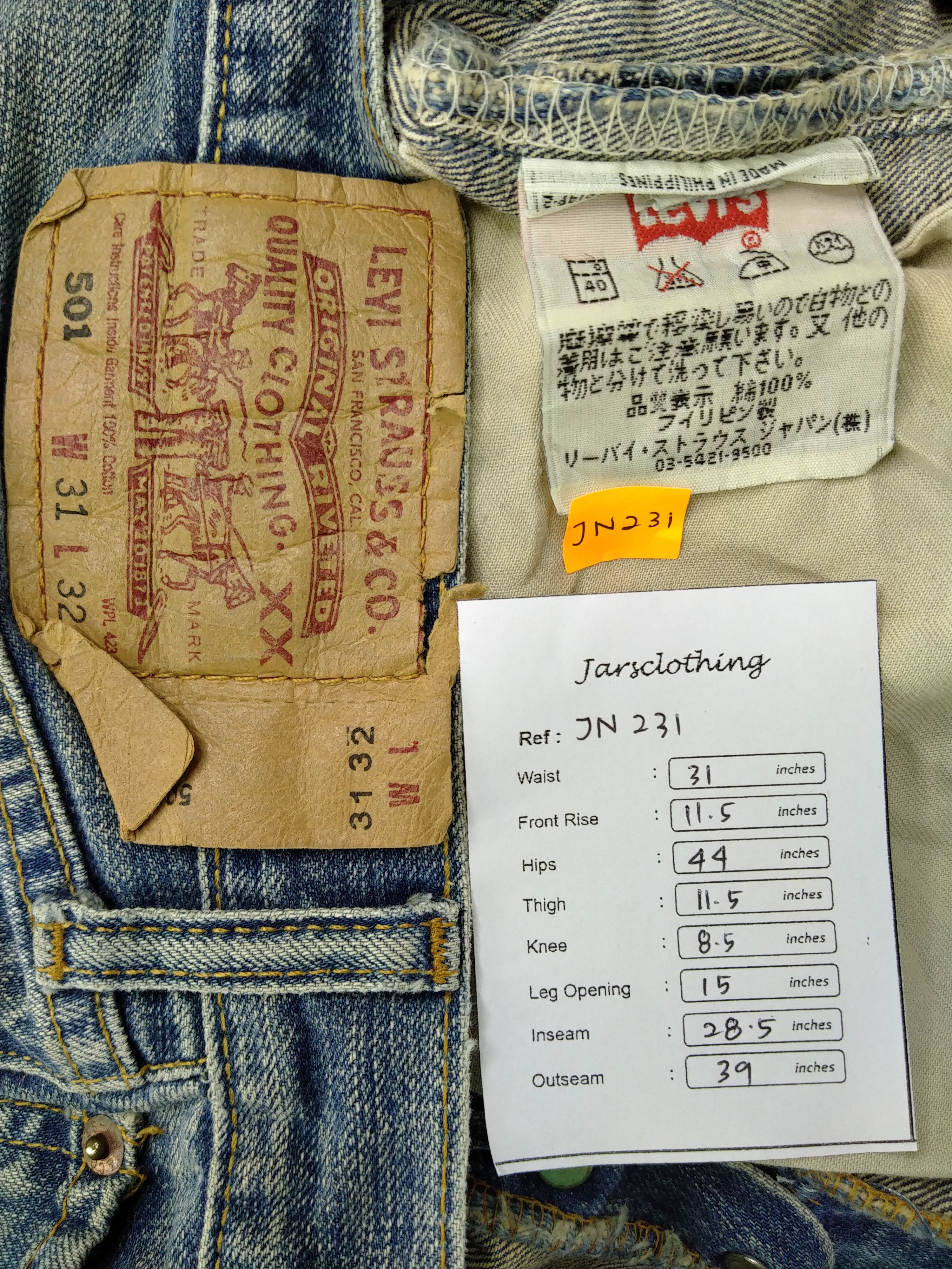 Levi's 90s Vintage Levi's 501 Distressed 31 x 28.5 Denim-JN231 Size US 31 - 10 Thumbnail