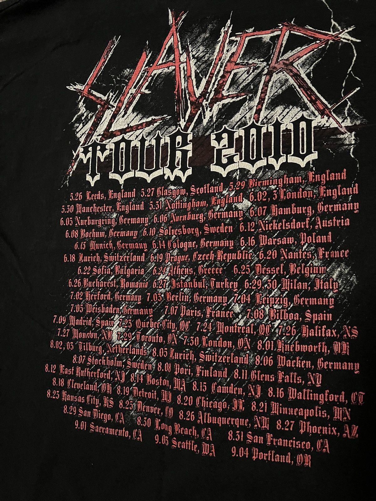 Vintage Vtg Slayer World Painted Blood Tour Shirt Size Large Size US L / EU 52-54 / 3 - 5 Thumbnail