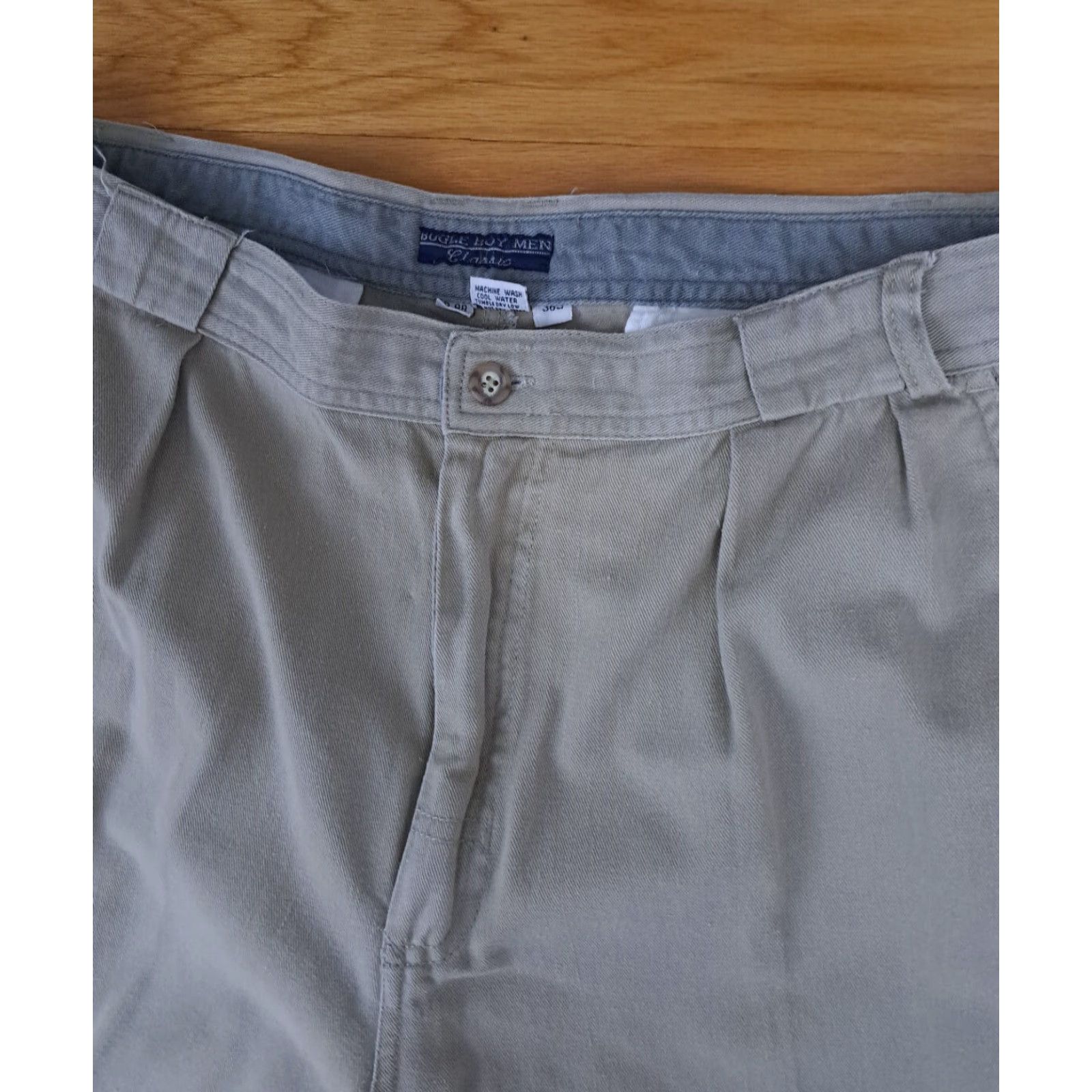 Bugle Boy VINTAGE Bugle Boy Pants Chino Men 34-30 Beige Canvas Cotton Tapered Casual 90s Preppy Classic Size US 34 / EU 50 - 2 Thumbnail