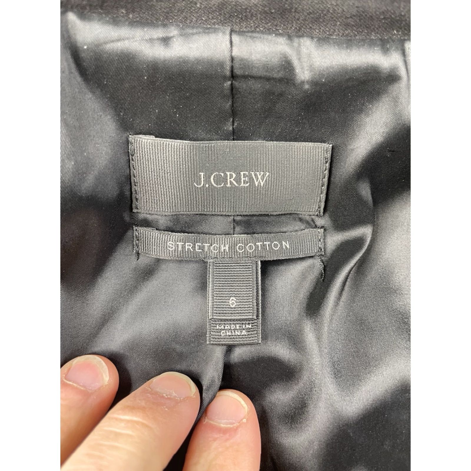 Vintage J CREW Blazer Women Size 6 Black Two-way Stretch Cotton Blend G0746 Size M / US 6-8 / IT 42-44 - 3 Thumbnail