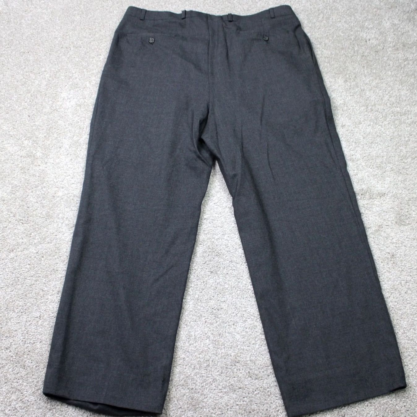 Ralph Lauren LAUREN Ralph Lauren Dress Pants Mens 36x28 Gray 100% Wool Pleated Slit/Front Zip Button Regular Straight Size US 36 / EU 52 - 7 Thumbnail