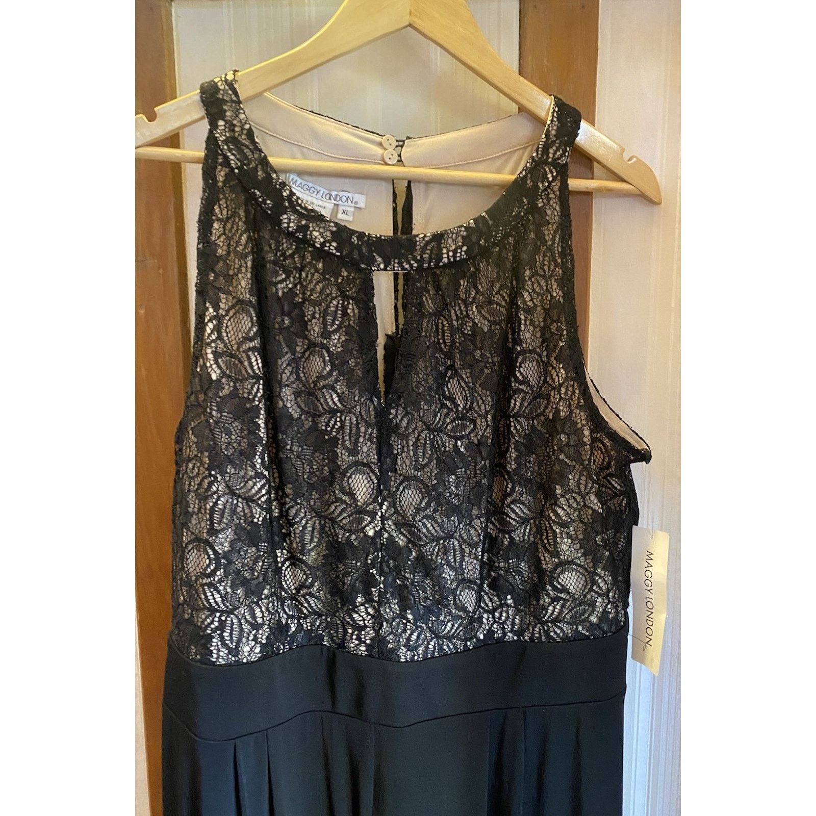 MAGGY LONDON NWT Maggoy London Times Jumpsuit Black Romper Women’s XL 249 Size 38" / US 16 / IT 52 - 5 Thumbnail