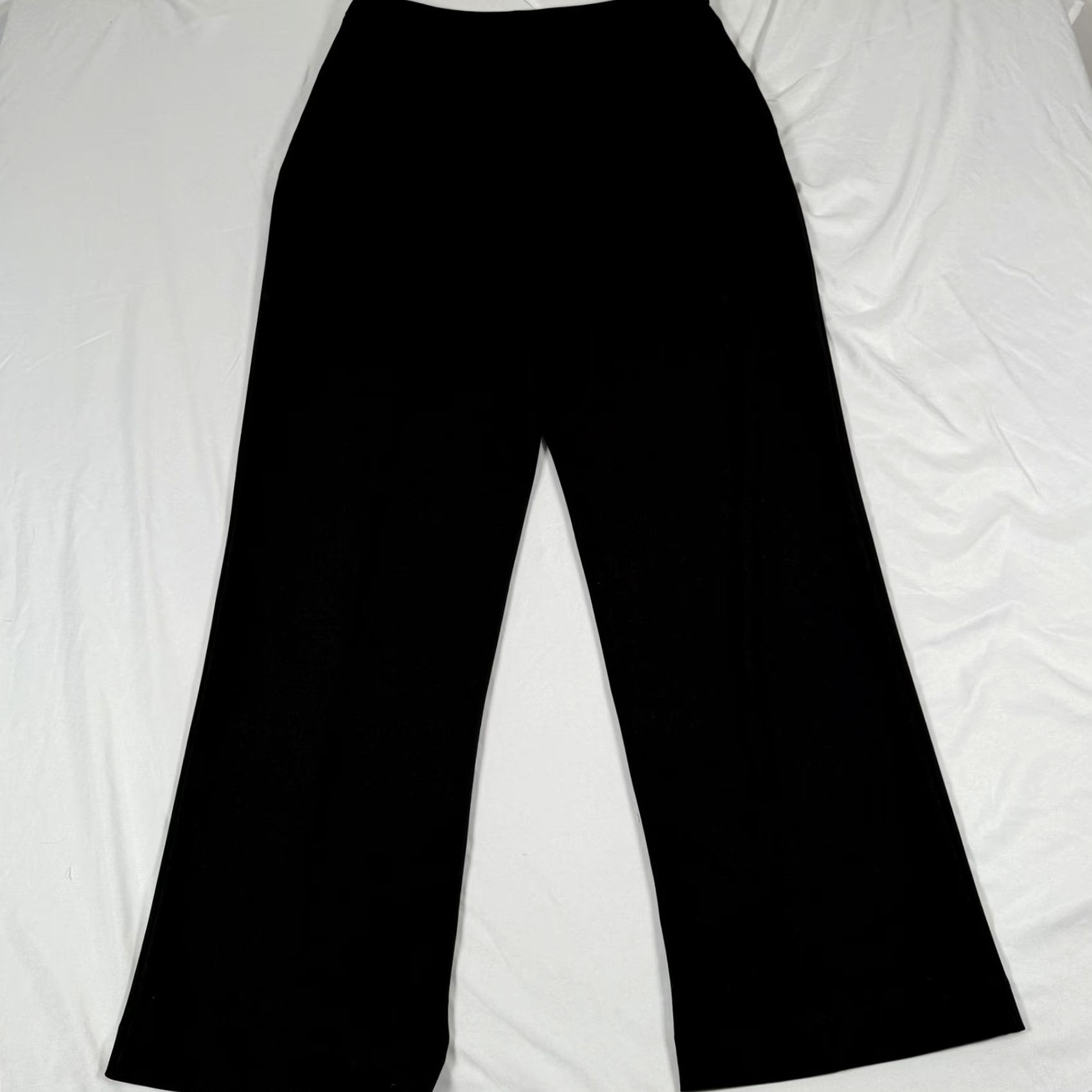 Anne Klein Anne Klein Dress Pants 10 Black Straight Leg High Rise Workwear Trousers Women Slim Relaxed Front Pleats Pockets Zipper Closure Size 32" / US 10 / IT 46 - 4 Thumbnail