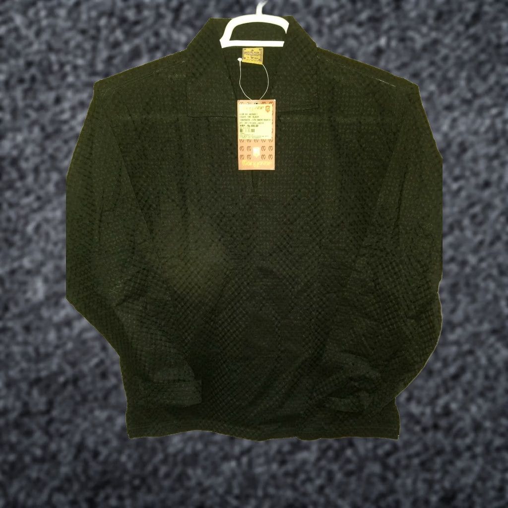Vintage Manyavar Shirt Mens L Black Ethnic Wear Long Sleeve Casual Pullover Textured New Size US L / EU 52-54 / 3 - 1 Thumbnail
