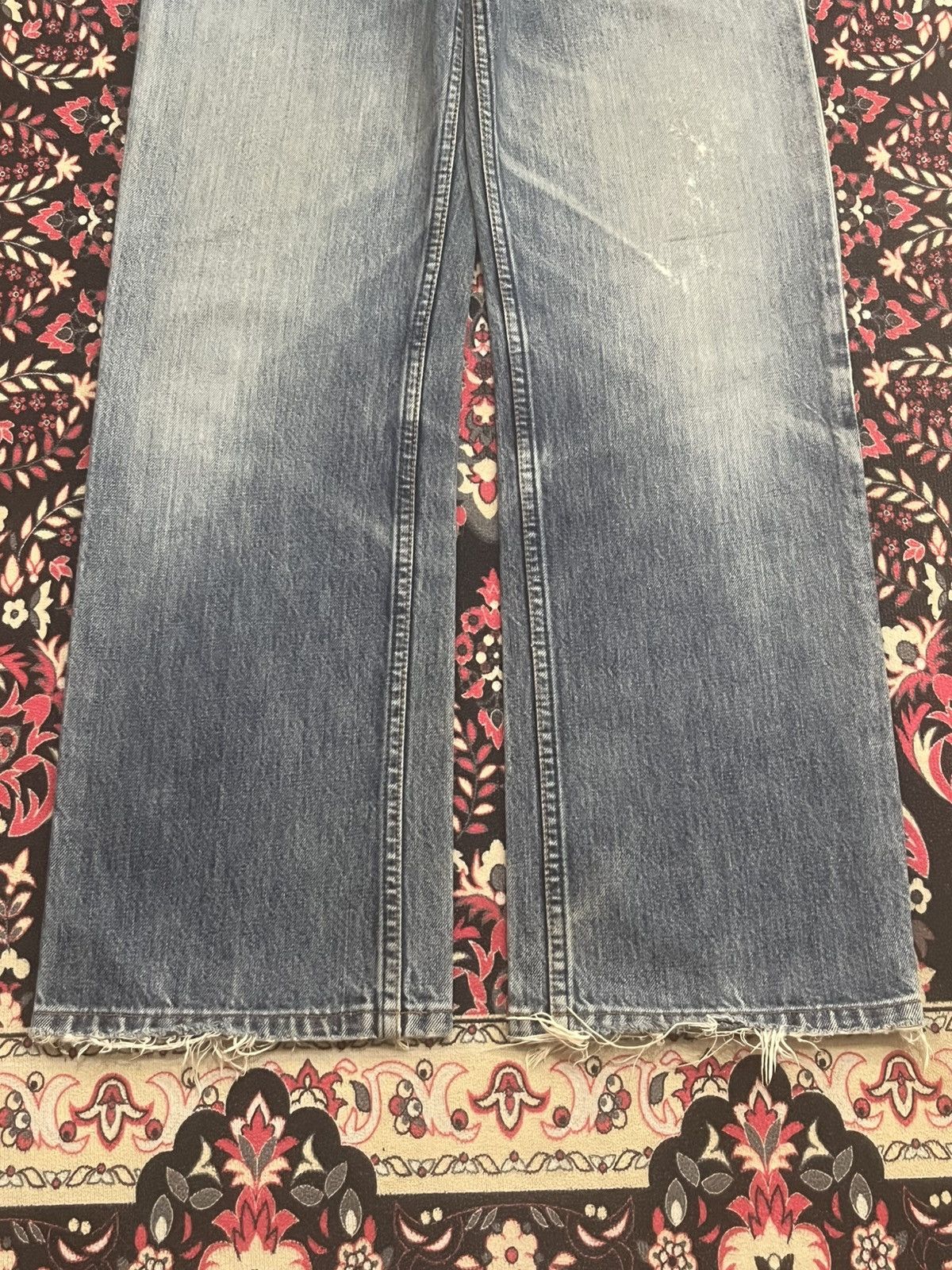 Levi's Y2K Levi’s 506 Blue Faded Washed Frayed Leg Straight Jeans Size US 29 - 12 Thumbnail