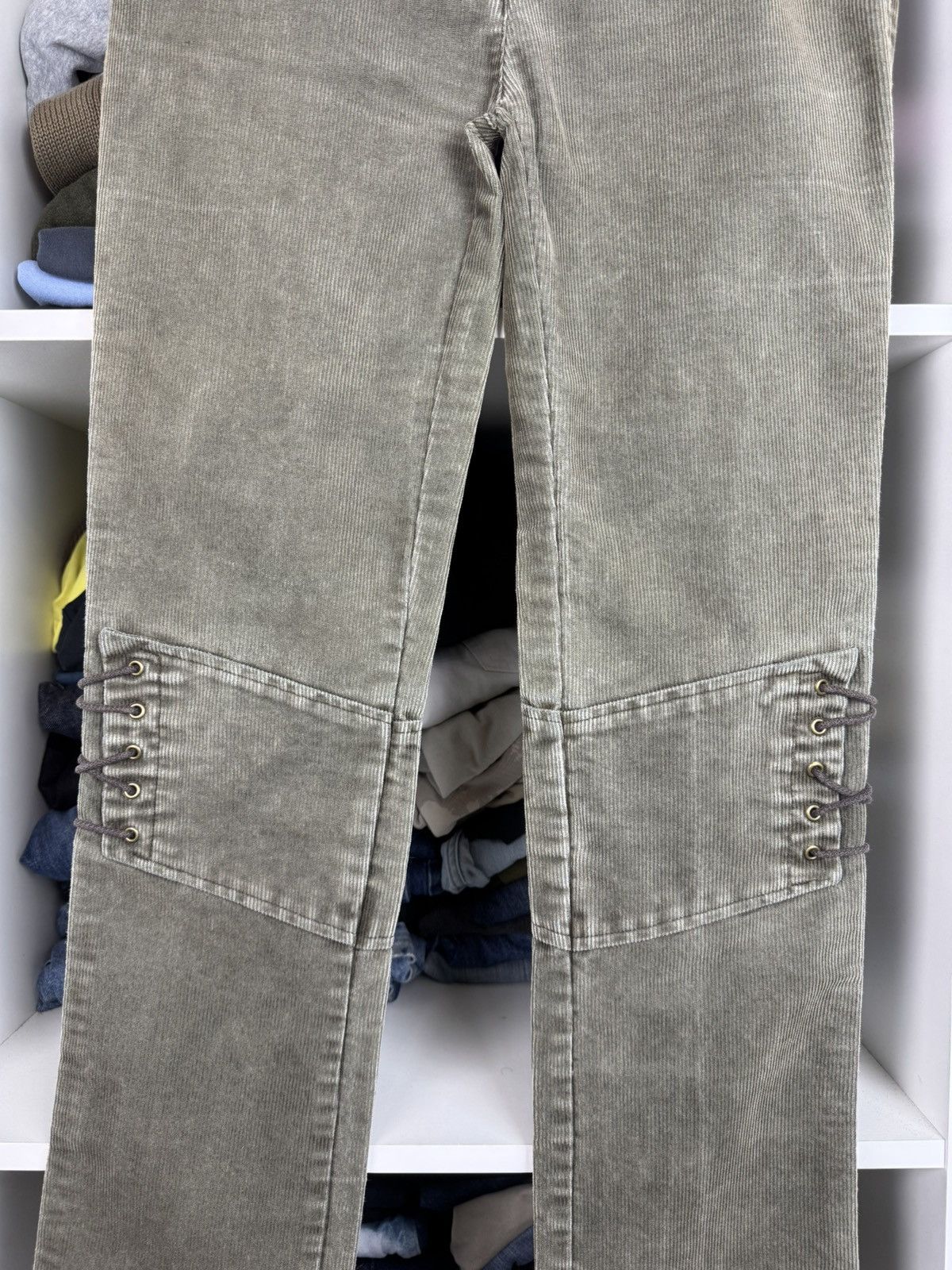 Armani Armani Jeans Women's Corduroy Lace-Up Biker Pants Size 28" / US 6 / IT 42 - 8 Thumbnail