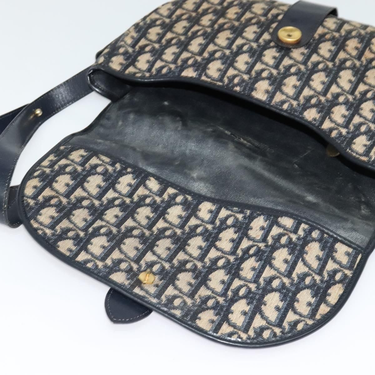 Dior DIOR Trotter Canvas Shoulder Bag Navy Gold Size ONE SIZE - 10 Thumbnail