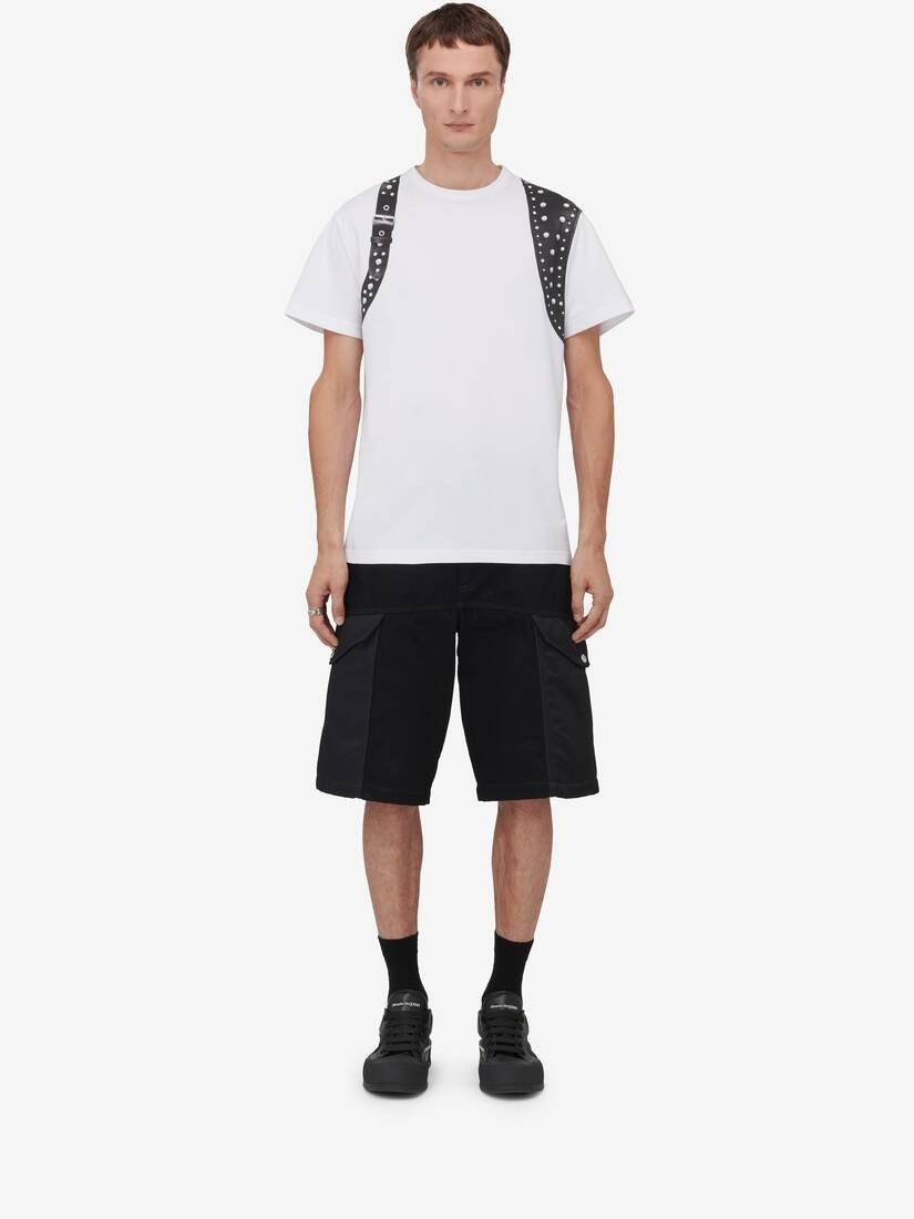 Alexander McQueen o1w1db10725 Studded Harness T-Shirt in White Size US XL / EU 56 / 4 - 2 Thumbnail