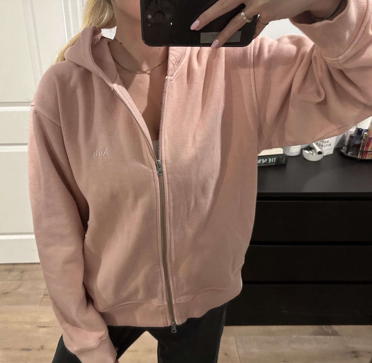 image of Pre Released Kith Zip Up in Peach, Women's (Size XL)