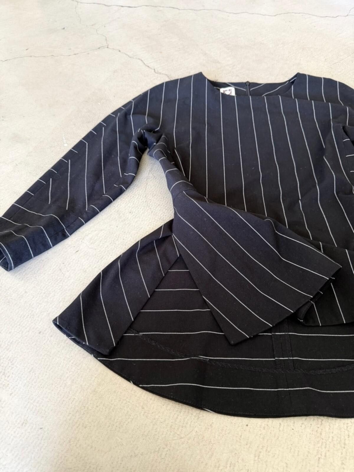 Other Anne Klein / Pinstripe Tunic Top / Black White Size M / US 6-8 / IT 42-44 - 7 Thumbnail