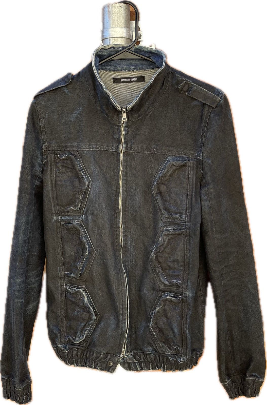 image of Diet Butcher Slim Skin Diet Butcher Slim Waxed Dark Blue 6 Cargo Pocket Jacket, Men's (Size Medium)