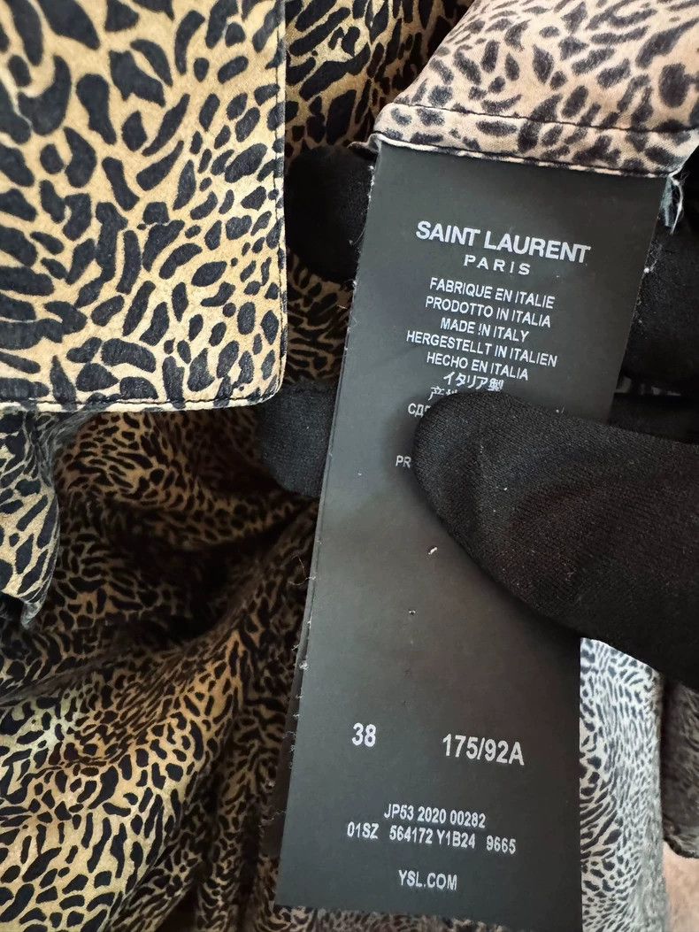 Yves Saint Laurent Saint Laurent size 38 20aw Mulberry Silk Leopard Shirt 250 Size US M / EU 48-50 / 2 - 4 Thumbnail