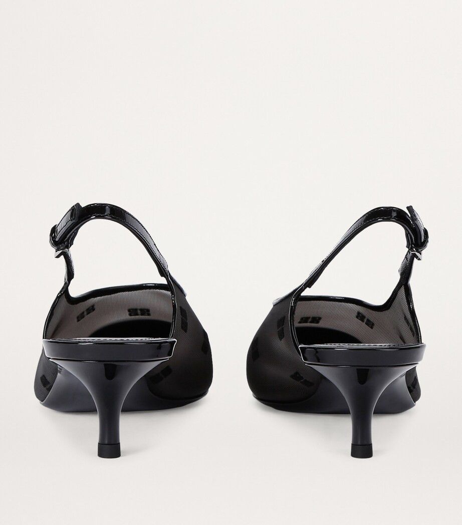 Givenchy o1srvl11e0625 Kitten Heel Slingback Pumps 45mm in Black Size US 6 / IT 36 - 4 Thumbnail