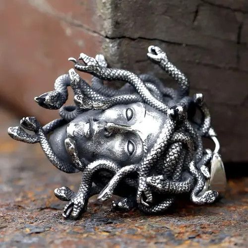 Jewelry Stainless Steel Medusa Pendant Necklace Size ONE SIZE - 4 Thumbnail