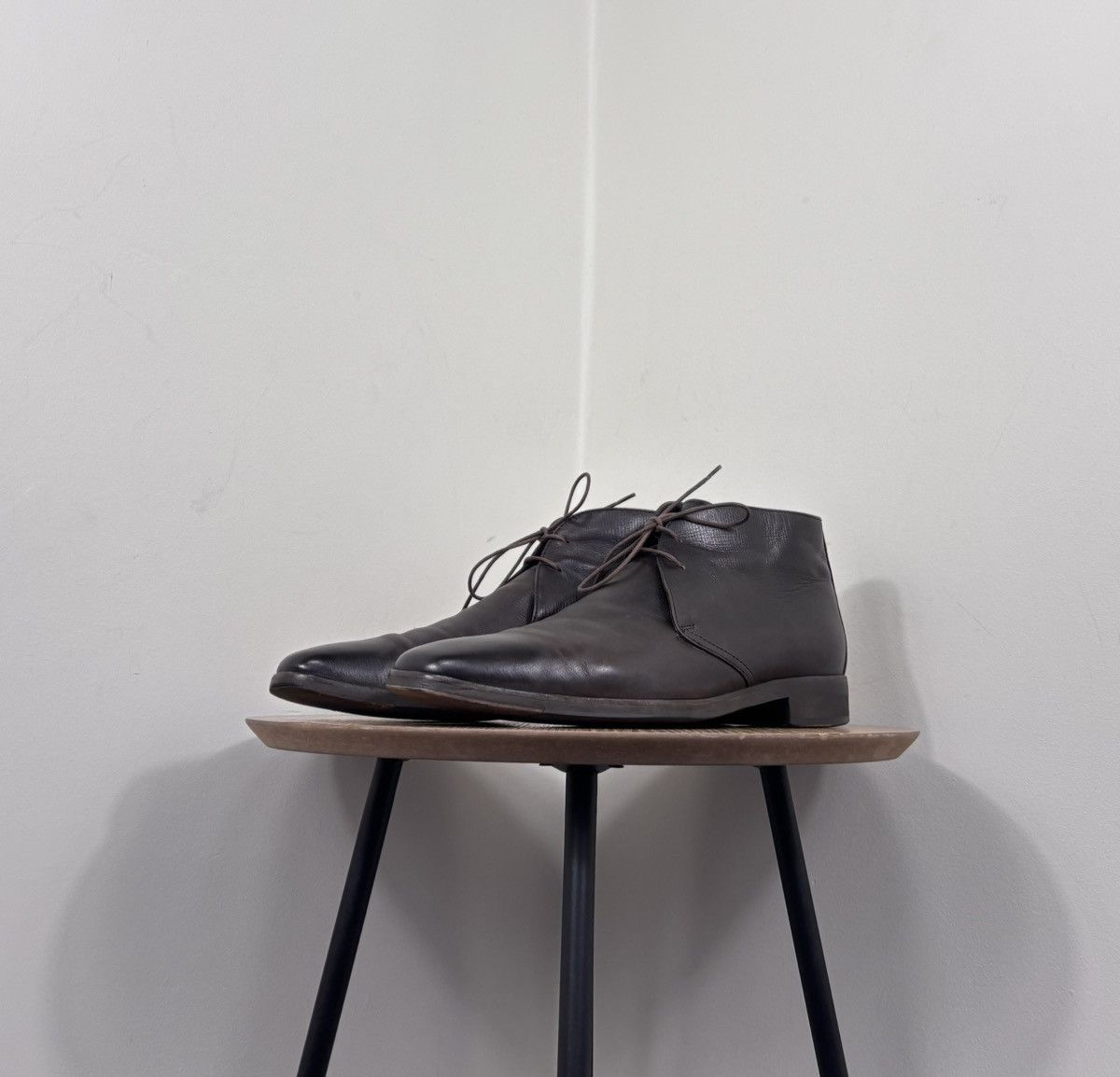 Ermenegildo Zegna Ermenegildo Zegna Men’s Dark Brown Leather Chukka Boots Size US 9.5 / EU 42-43 - 8 Thumbnail
