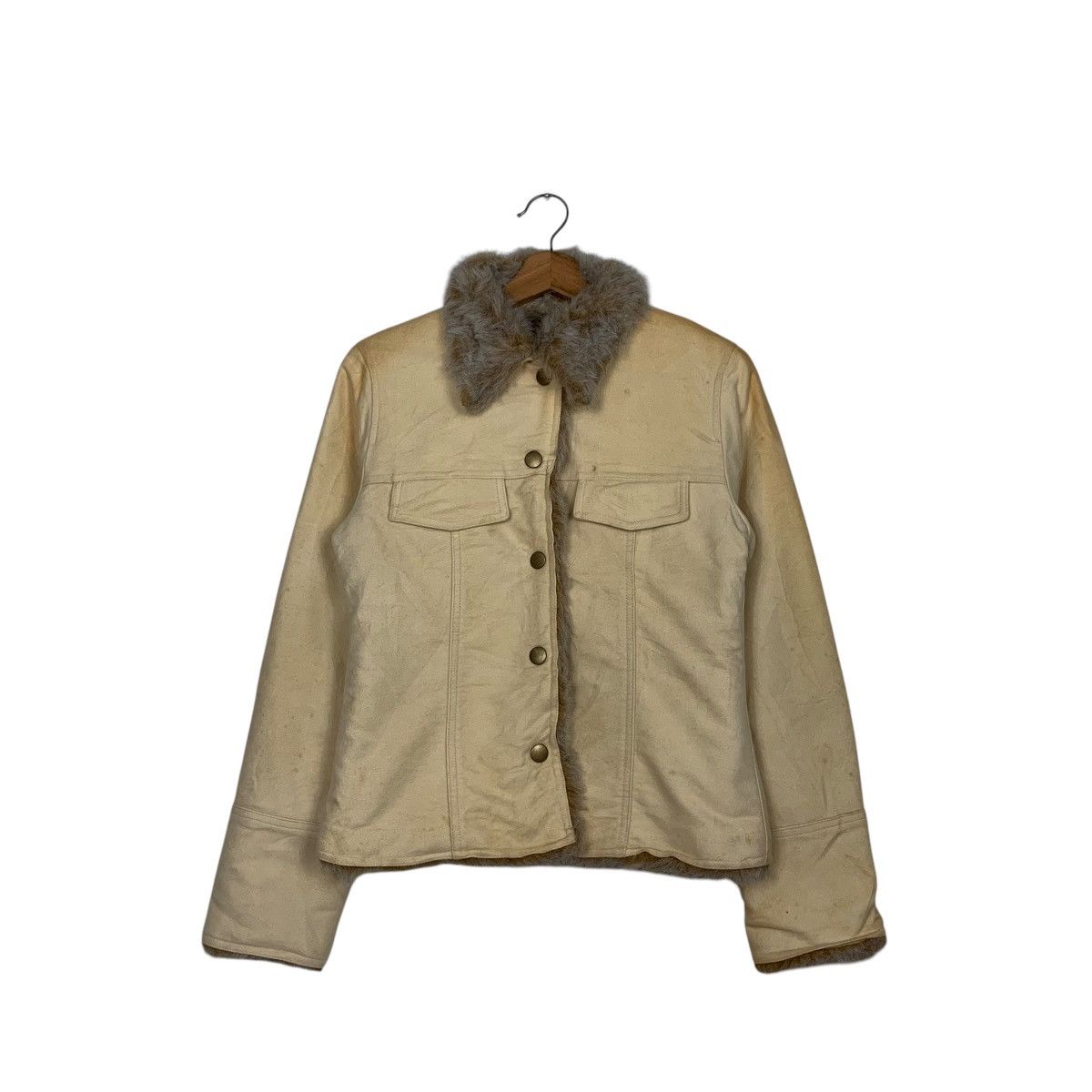 Patrick Cox Vintage PATRICK COX Trashed Rusty Faux Fur Jacket #2749-C124 Size S / US 4 / IT 40 - 1 Thumbnail