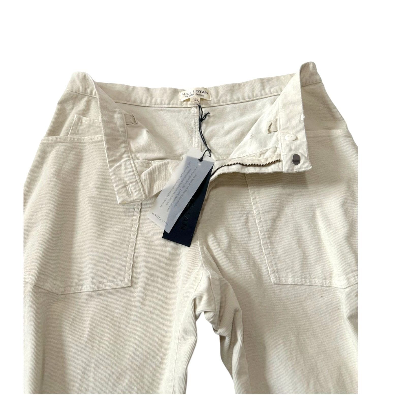 Nili Lotan Nili Lotan Shon Corduroy Pants, Winter White, Size 12, New w Size 34" / US 12 / IT 48 - 8 Thumbnail